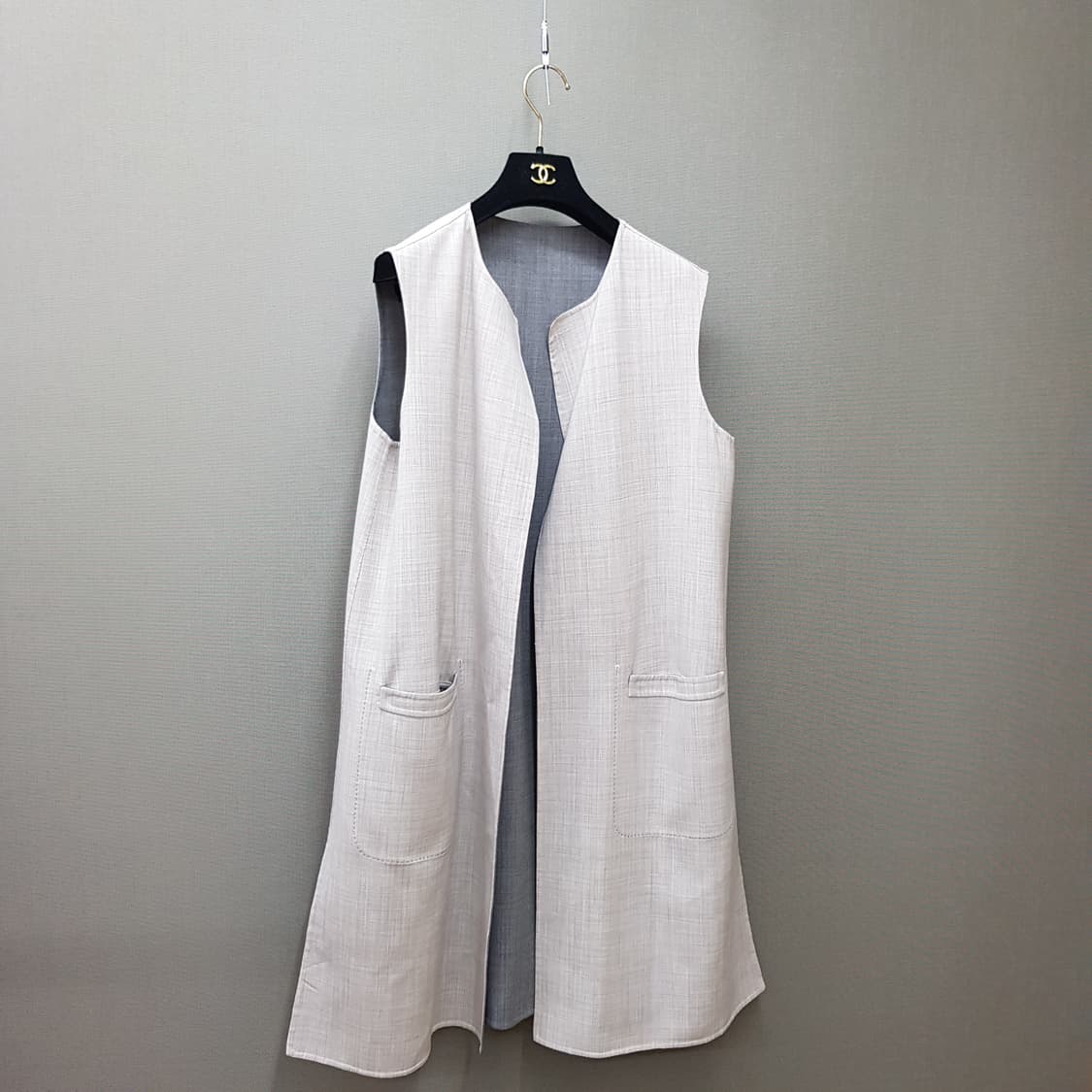 FEDELI 페델리 이탈리아 양면 리버시블 그레이 롱 베스트 it 44 상품이미지6