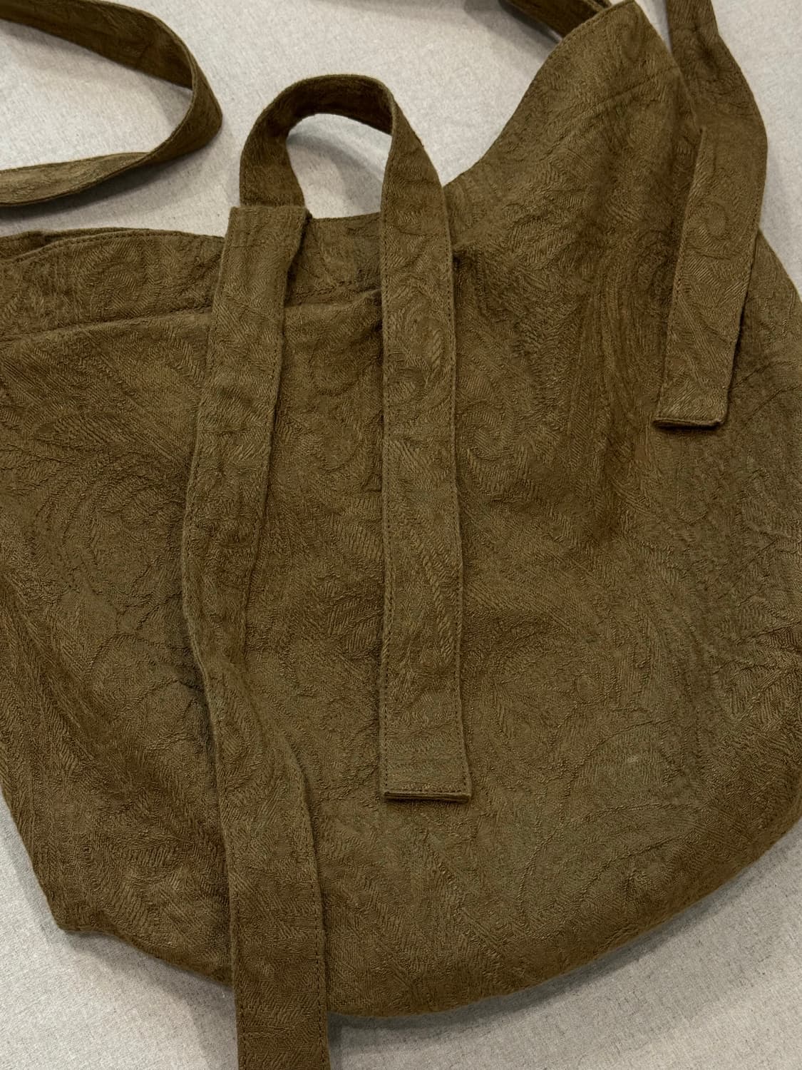 Klasica 페이즐리 자가드 린넨 리본 숄더백 상품이미지3