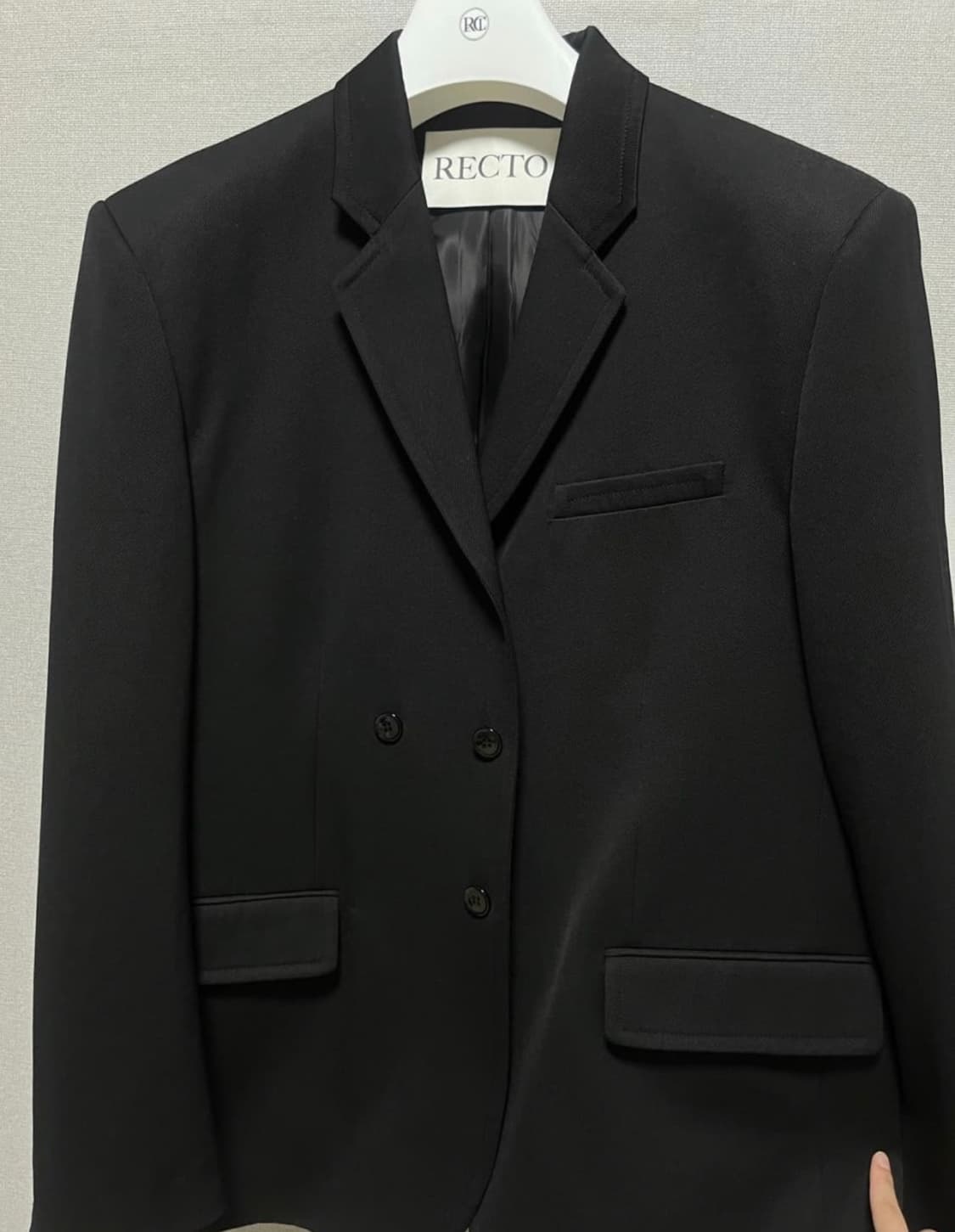 렉토 버진 울 코튼 자켓 블랙 M 상품이미지1