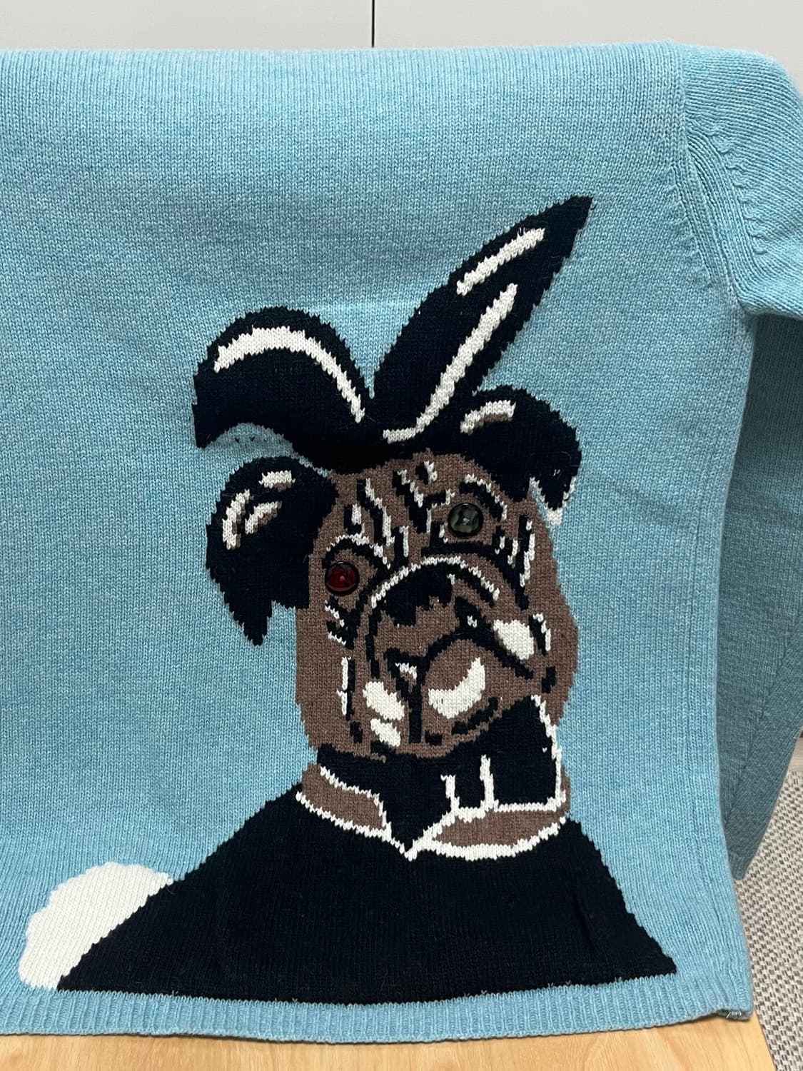 [COLLECTION LINE] 플레이 도그 오버핏 자카드 니트 풀오버 상품이미지5