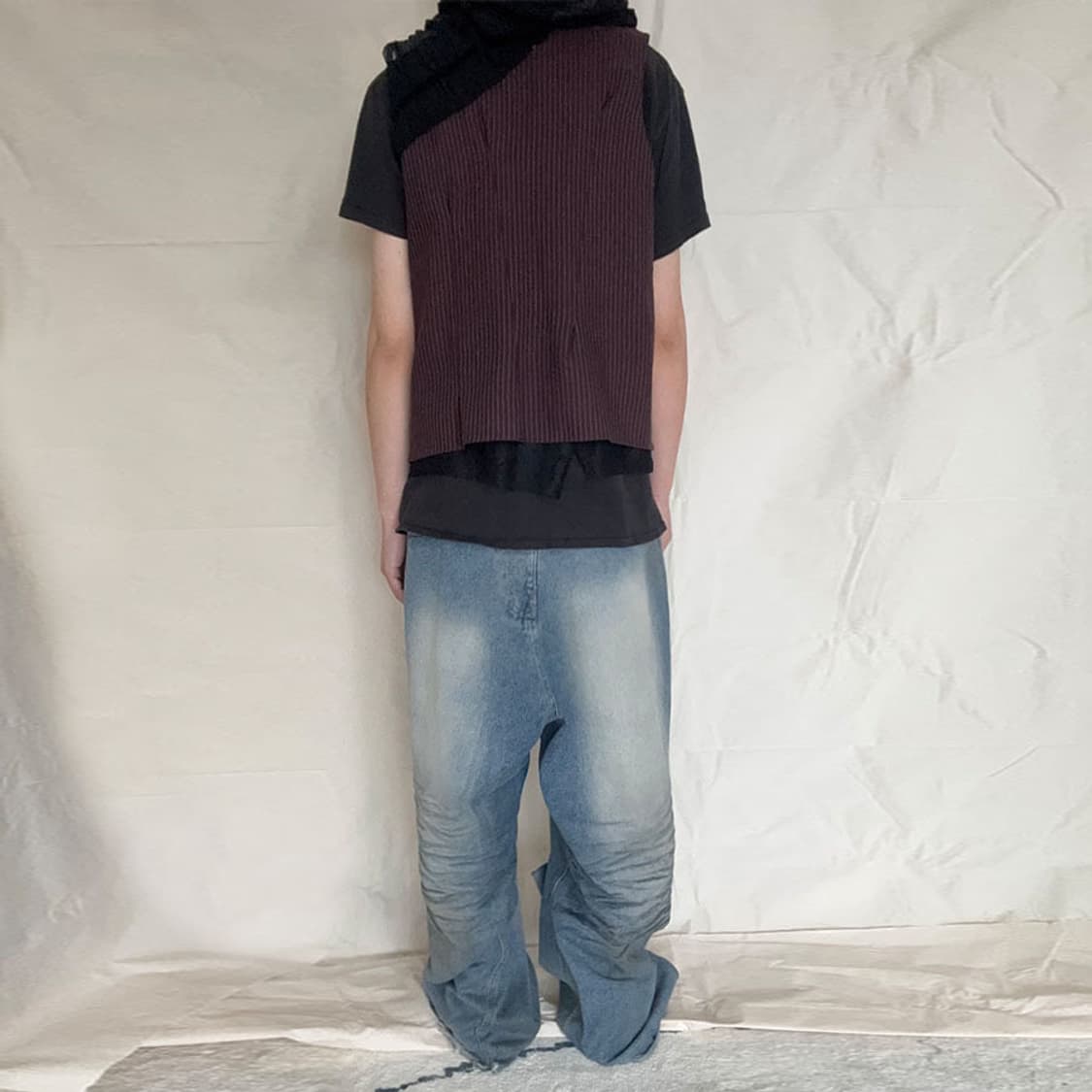 sulvam 24AW Stripe Lace Vest 상품이미지6