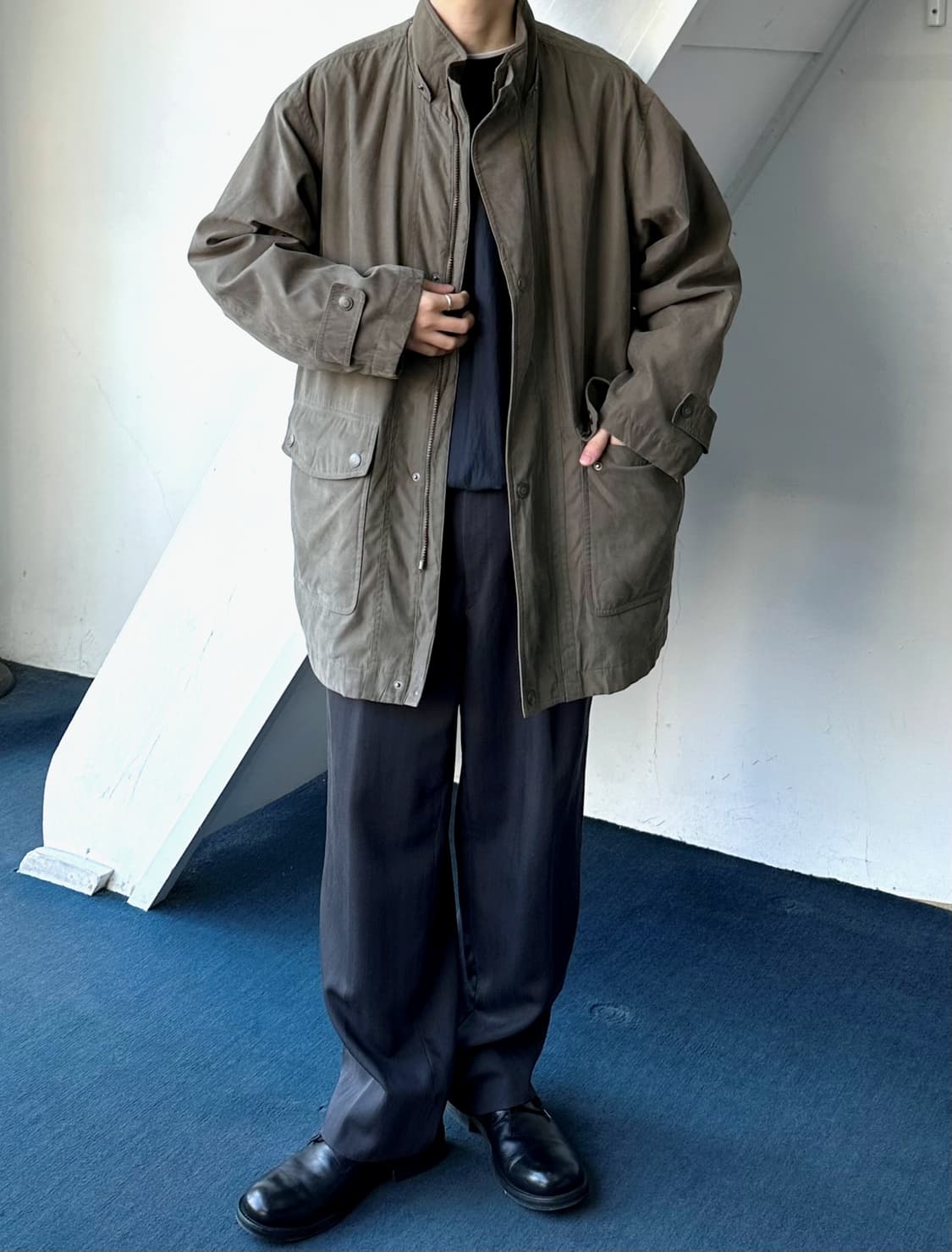 Soft fabric mil design hooded coat 상품이미지10