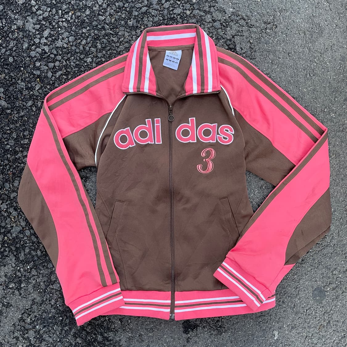 아디다스 대대장 딸기초코 핑크 브라운 스펠아웃 트랙탑 딱붙핏 져지 L 상품이미지4