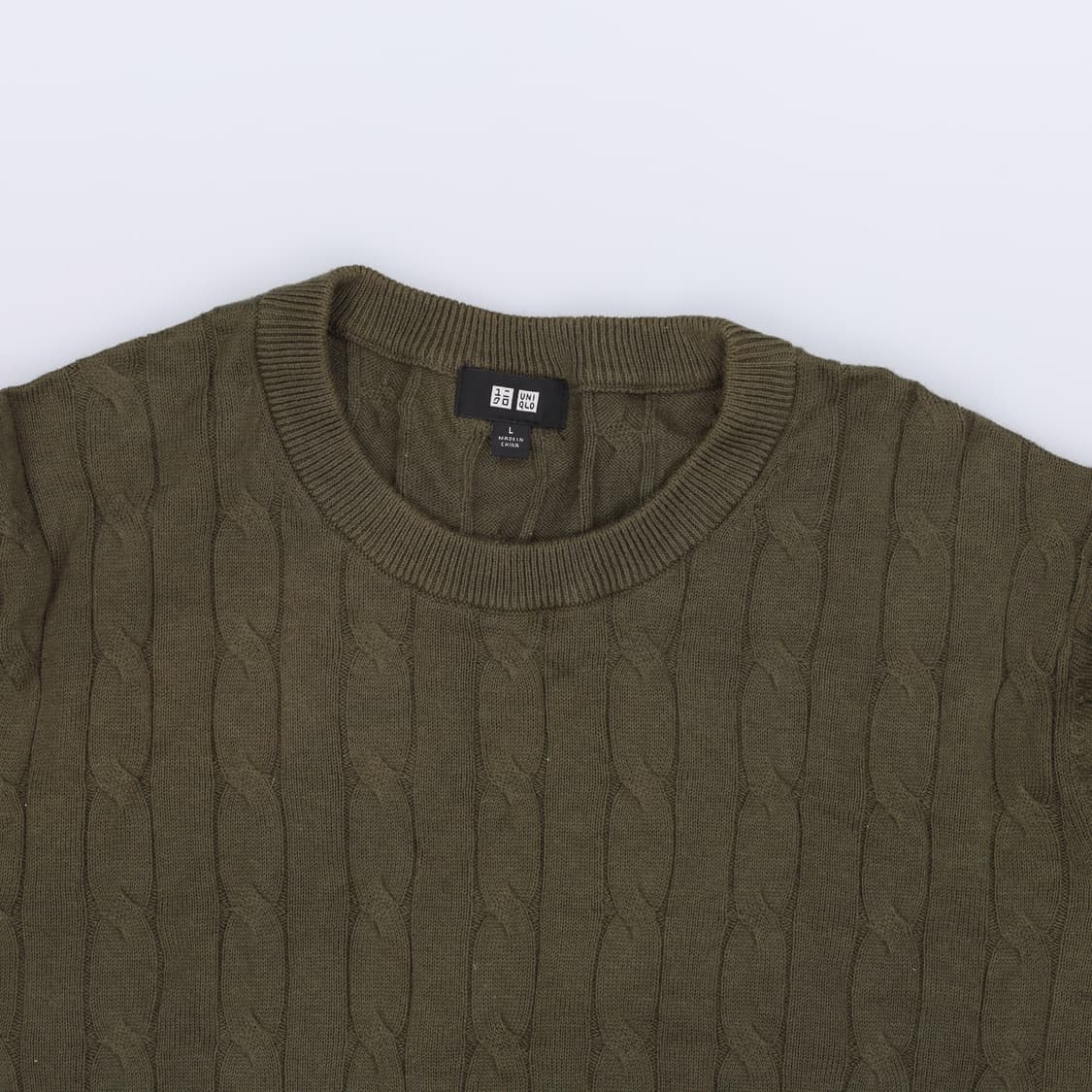 L 유니클로 케이블 니트 0417H1 상품이미지3