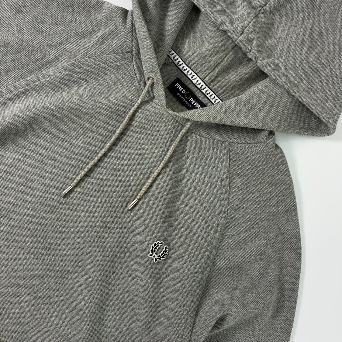 Fred Perry 프래드 페리 팁드 그레이 니트 후드티 상품이미지3