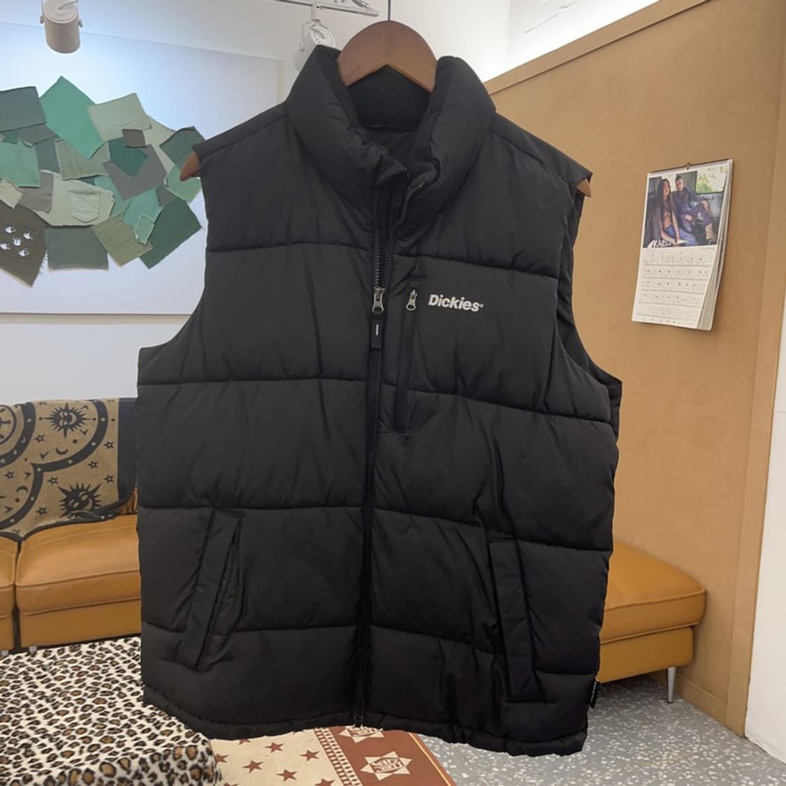 디키즈 빈티지 모던 캐주얼 스펠로고 패딩 조끼 M C09210 상품이미지3