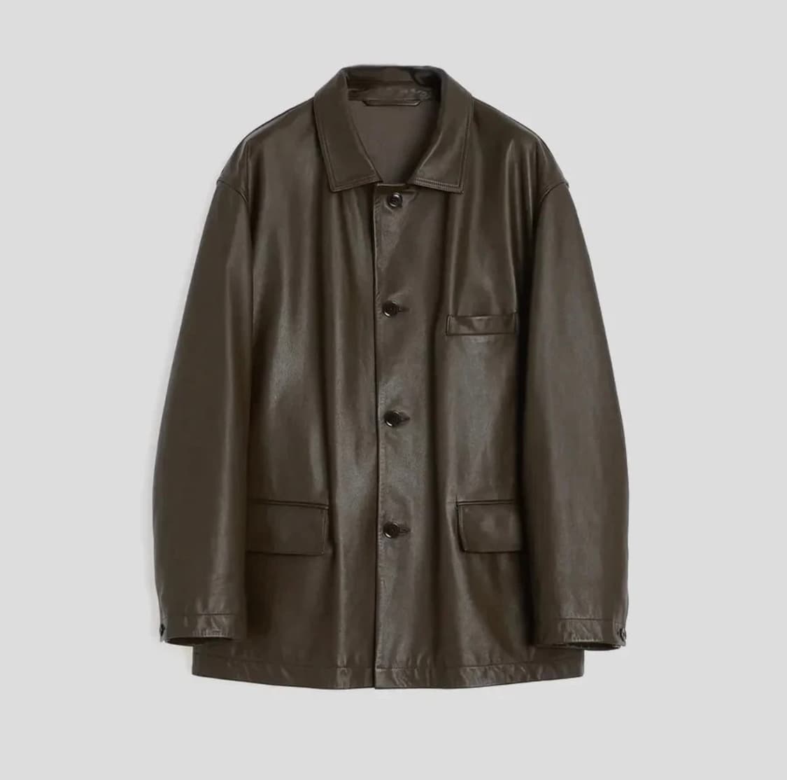 르메르 25ss 릴랙스드 레더 자켓 머쉬룸 / S 상품이미지4