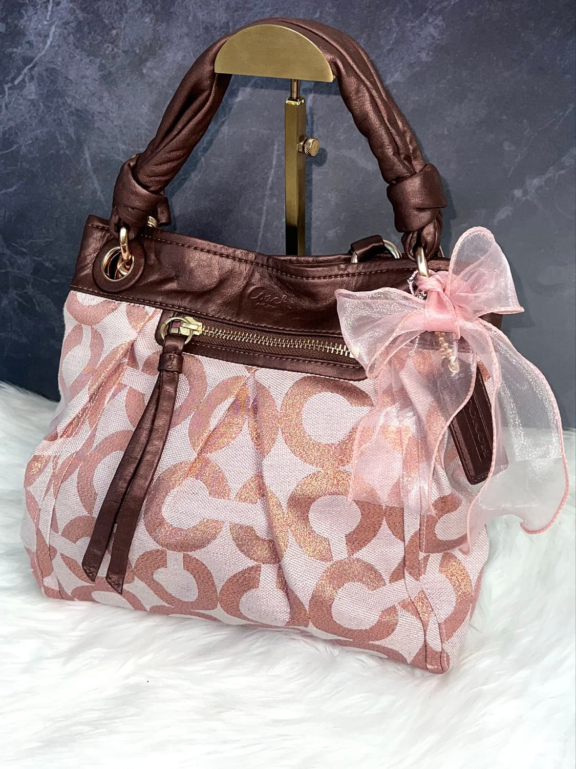 90s Coach Chocolate Rose Gold Signature 상품이미지1