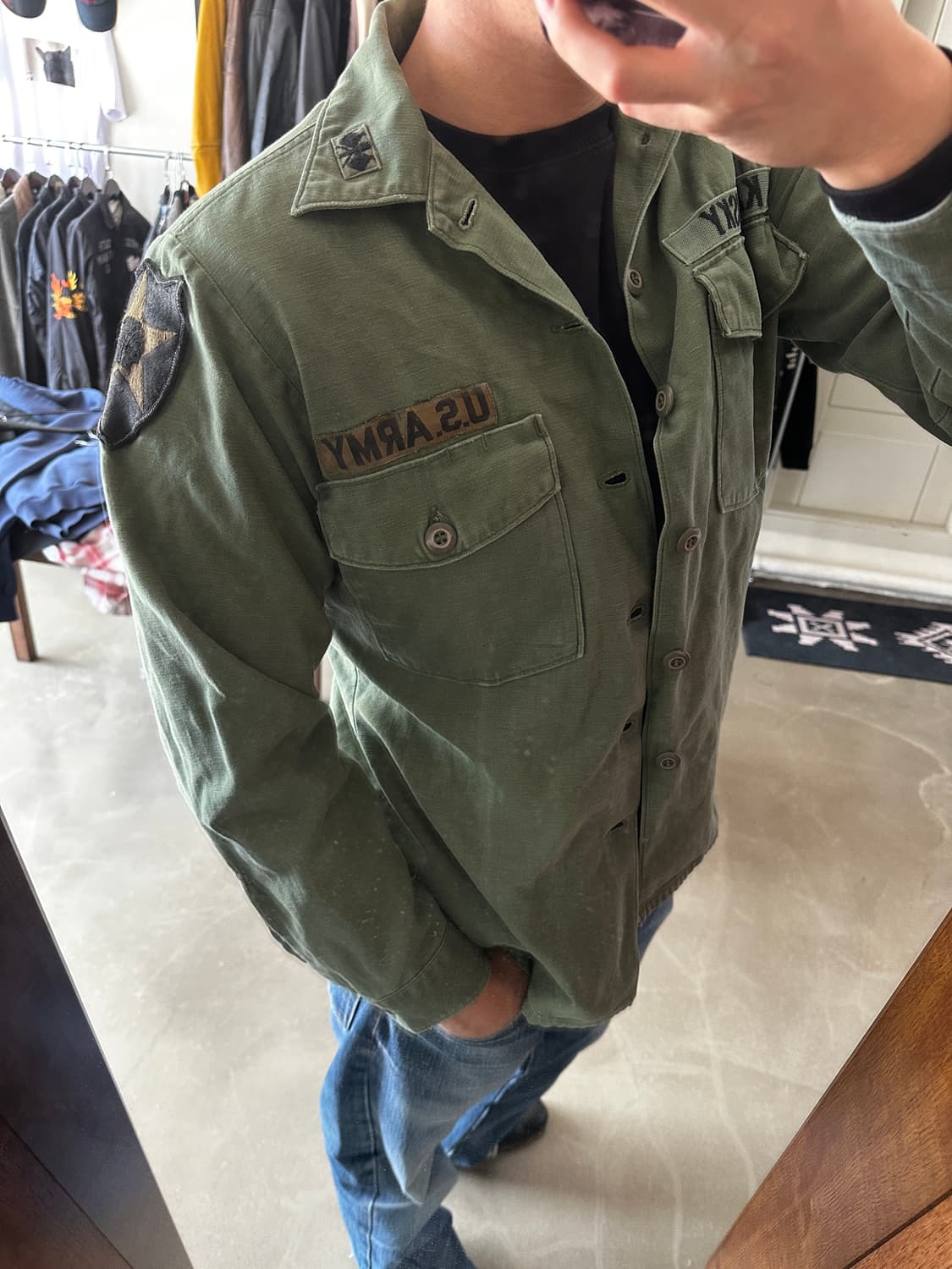 70s U.S. ARMY OG-107 유틸리티 셔츠 자켓 상품이미지3