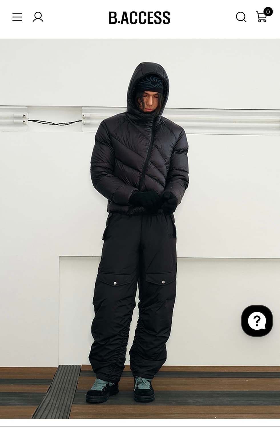 [M] 비엑세스 KREATE 경량 패딩 블랙 상품이미지1