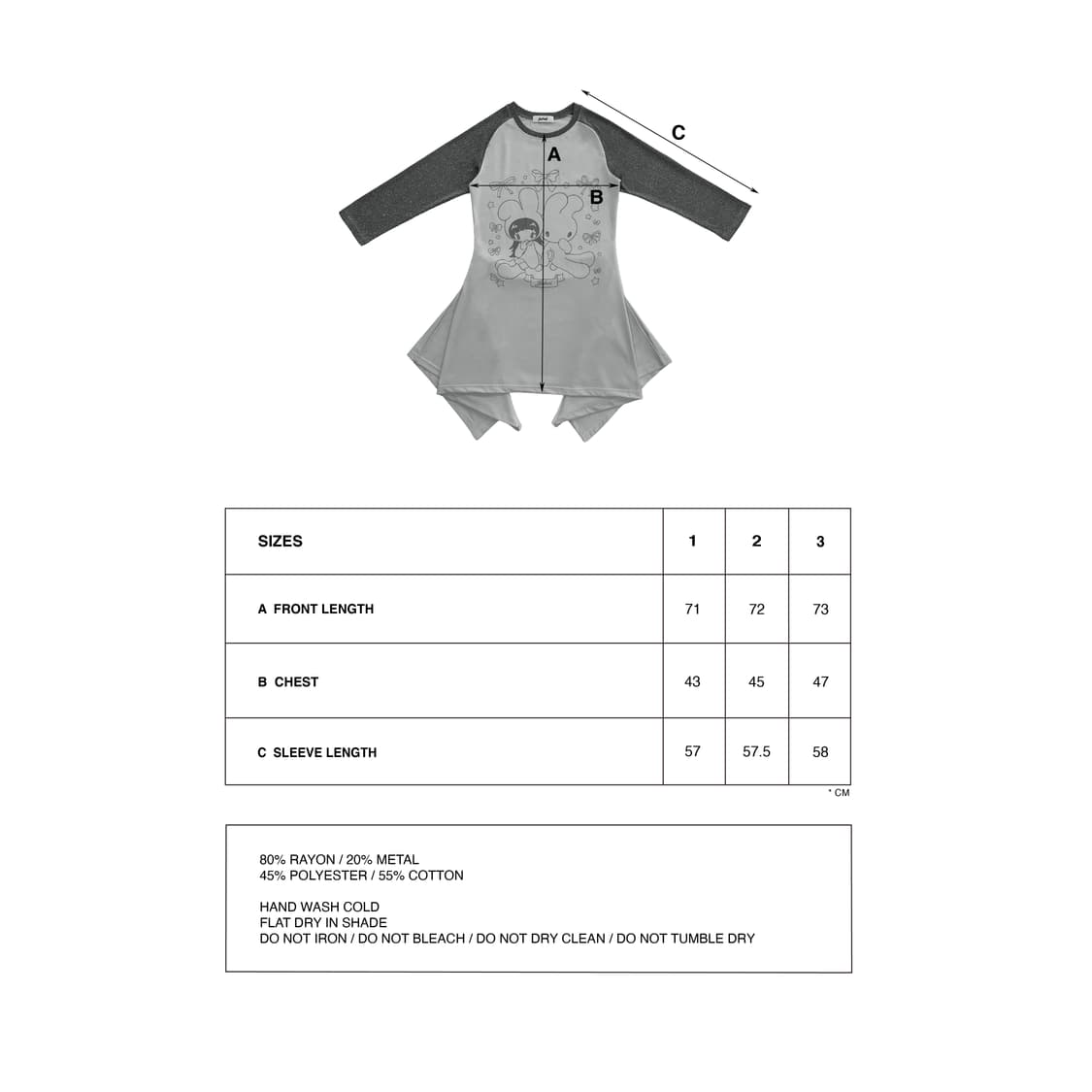 JICHOI 지초이 SS24 FLARED RAGLAN T-DRESS 상품이미지9