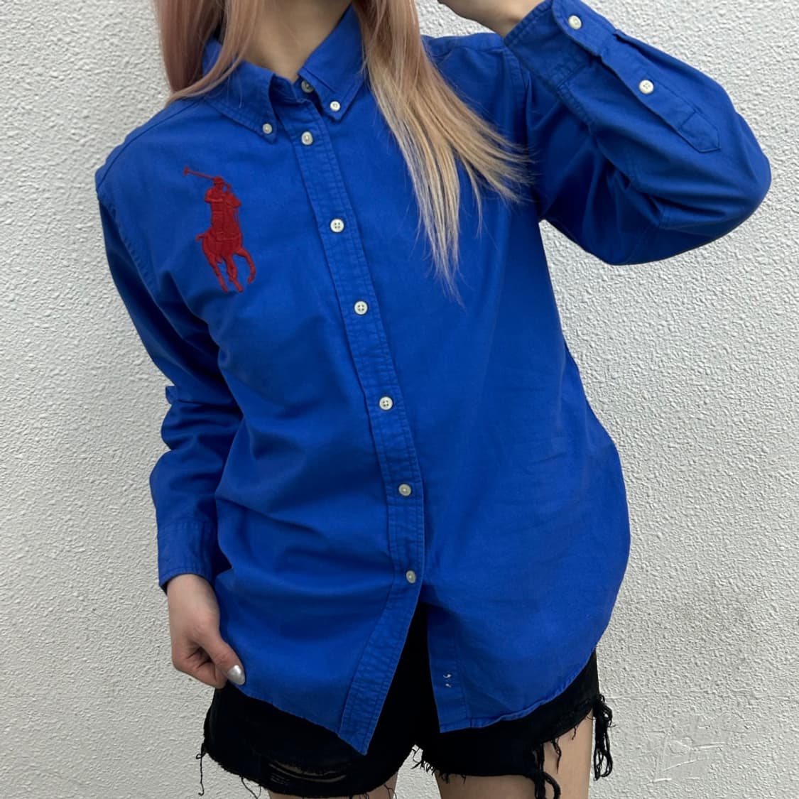 폴로 랄프로렌 빅포니 블루 셔츠 L 상품이미지1