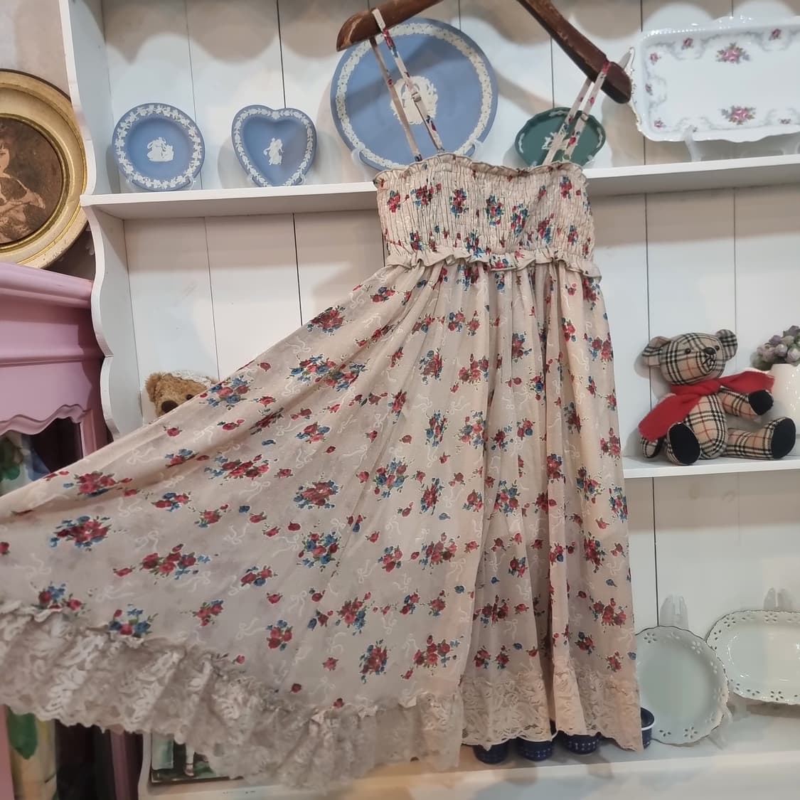 플라워 레이스 쉬폰 캐미솔 원피스 상품이미지6