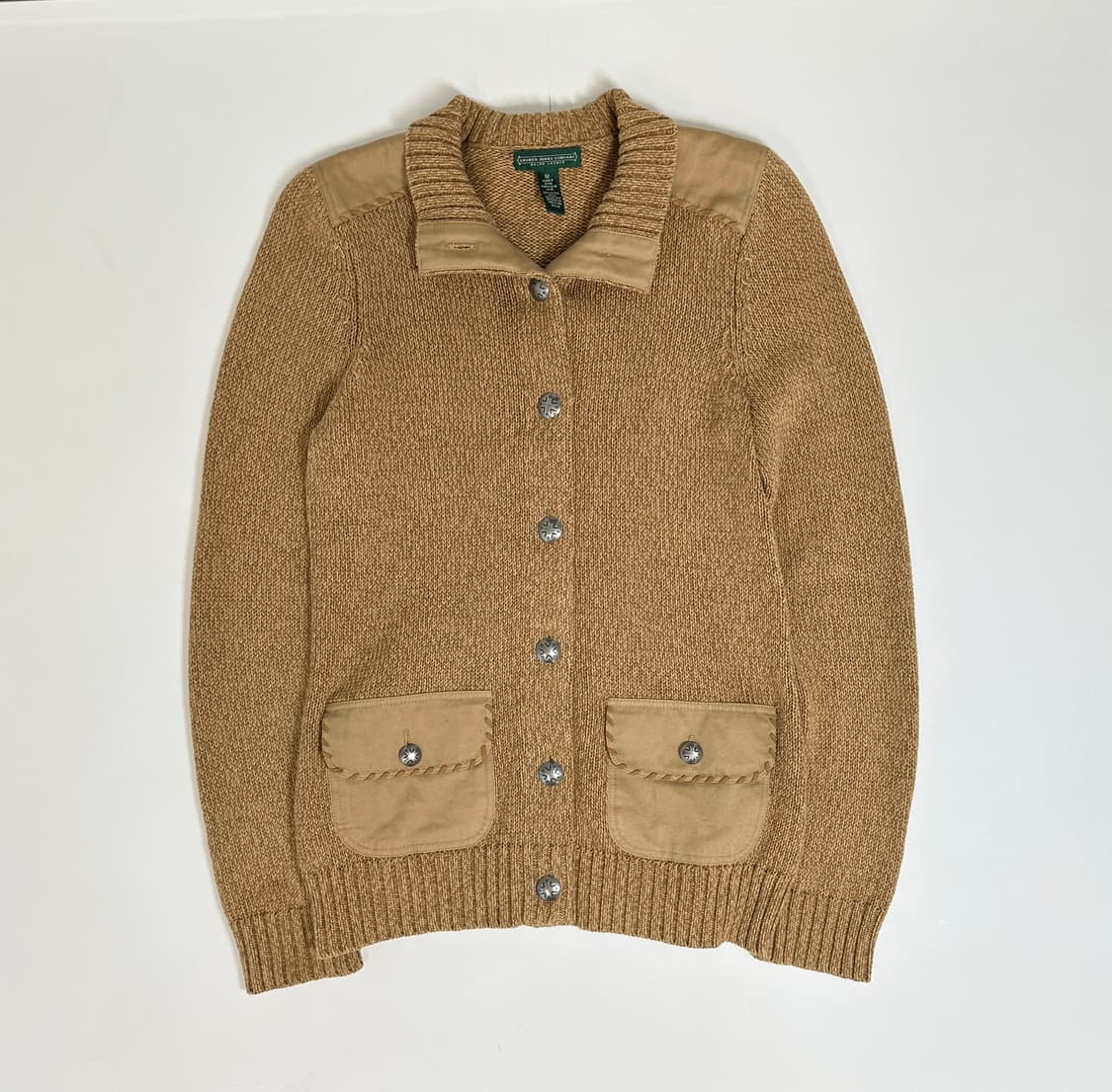 폴로 스티치 브라운 보카시 버튼 가디건 (m) 상품이미지1