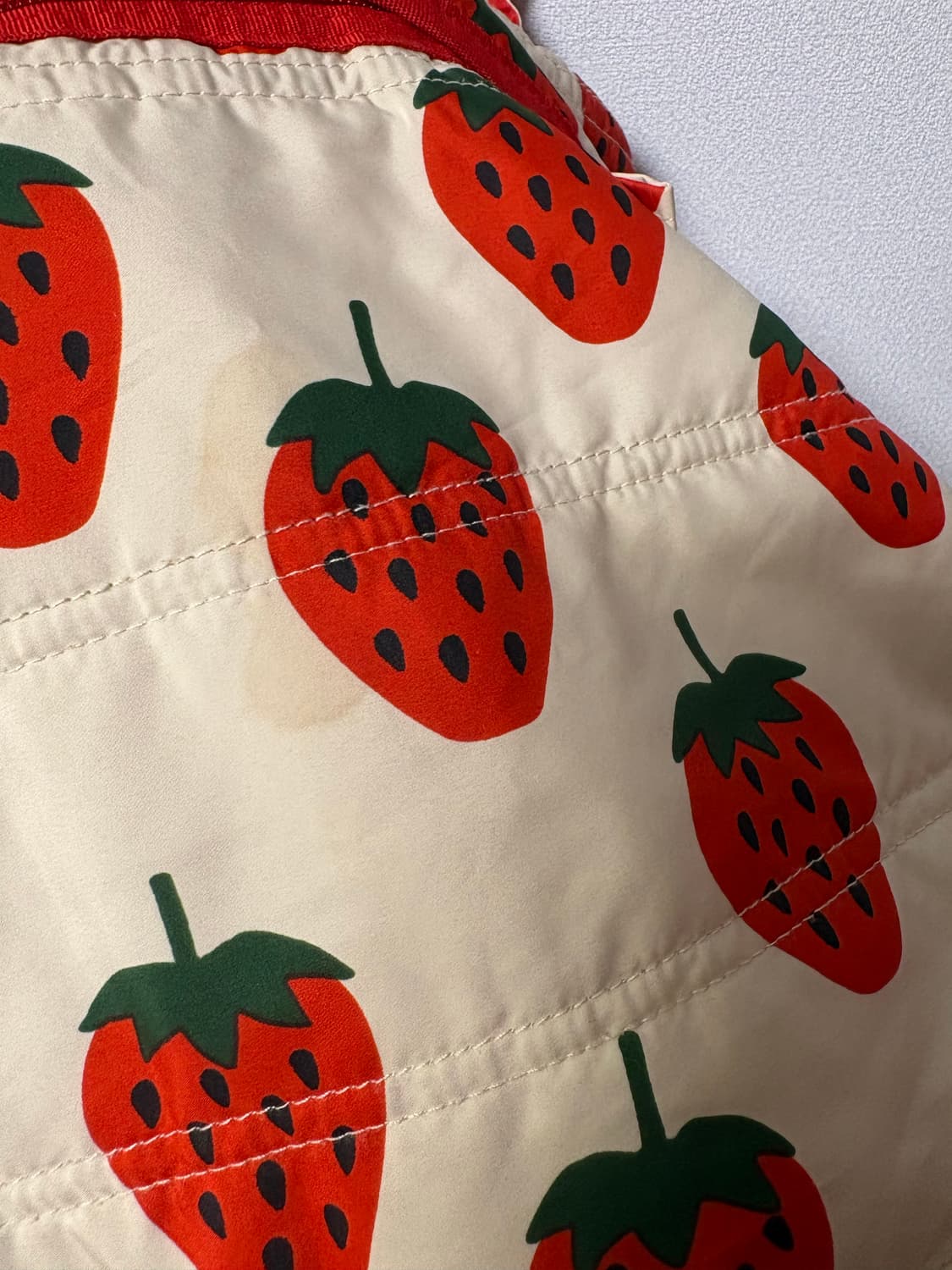 딸기 토트백 가방 일본 빈티지 모리걸 패턴 도트 체크 백팩 상품이미지4