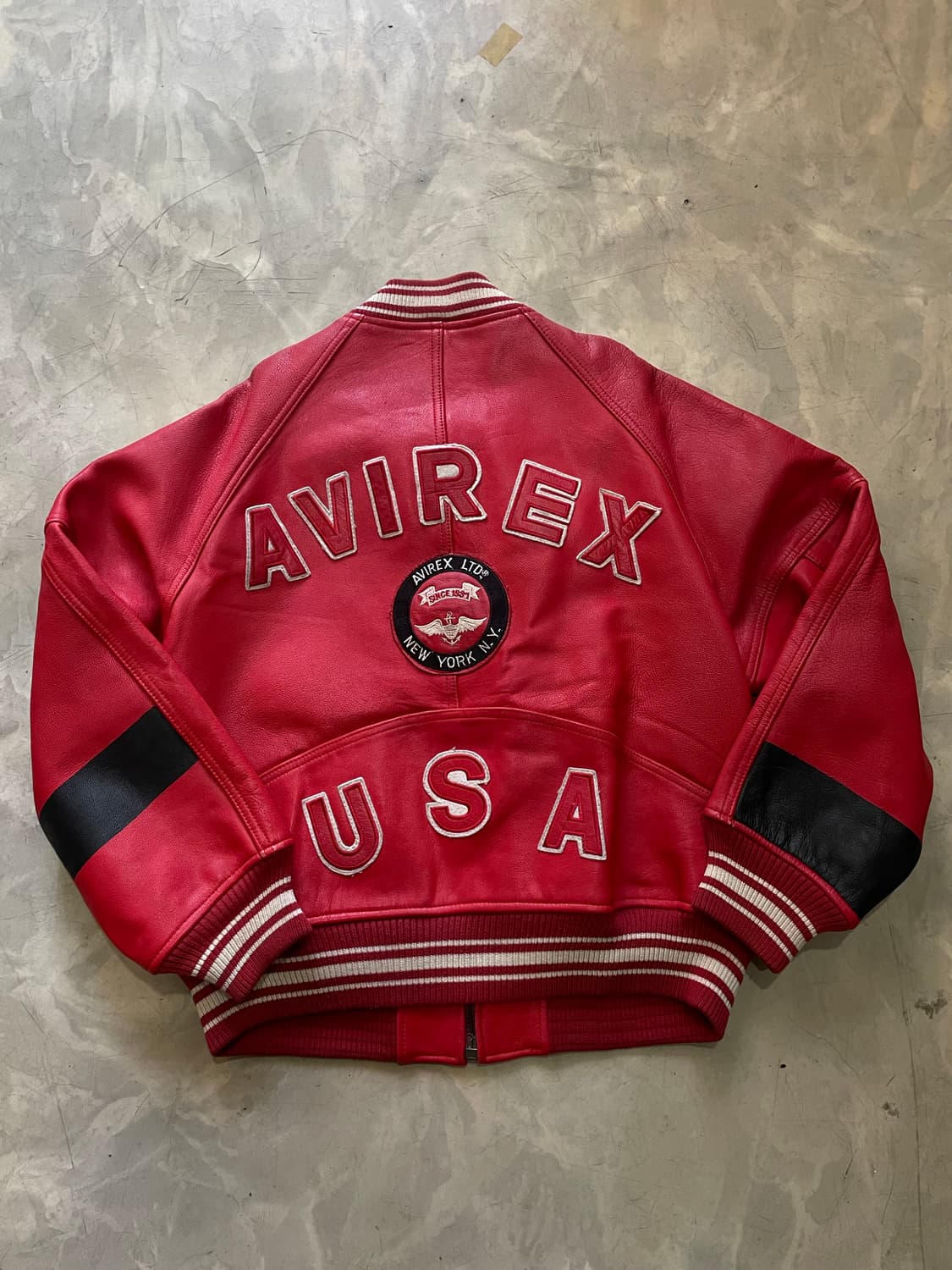 90‘s Avirex 아이콘 가죽 자켓 L 상품이미지6