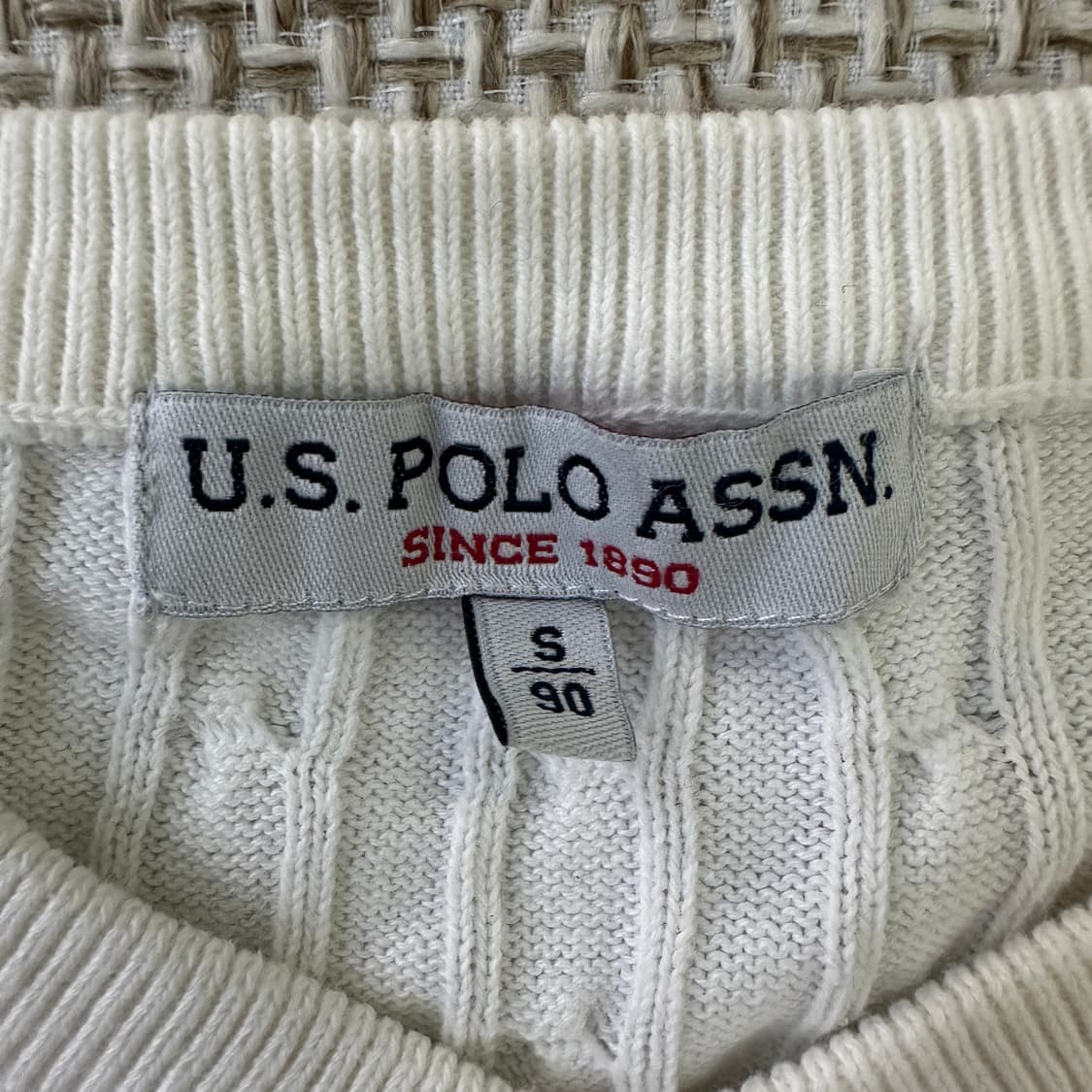 S US폴로 브이넥 케이블 니트 0423D 상품이미지2