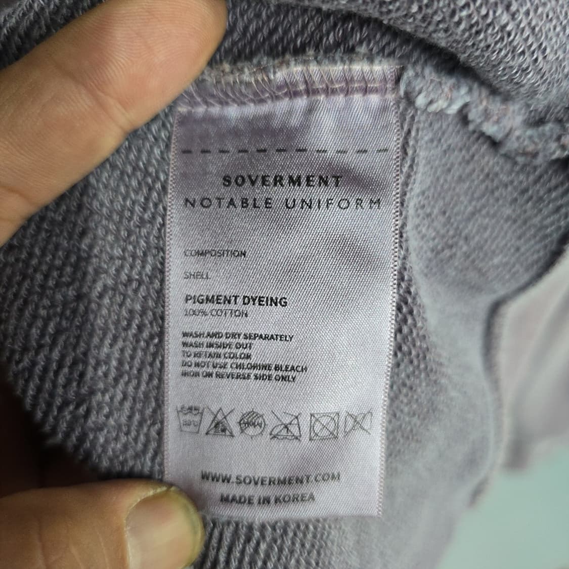 소버먼트(SOVERMENT) 피그먼트 워싱 맨투맨 XXL 상품이미지8