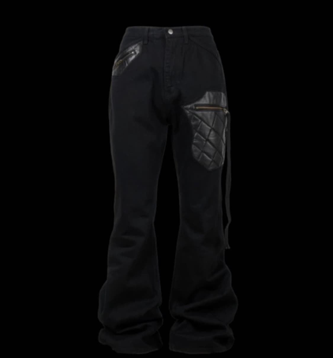 emostanceclub 레더 패치 플레어진 상품이미지1