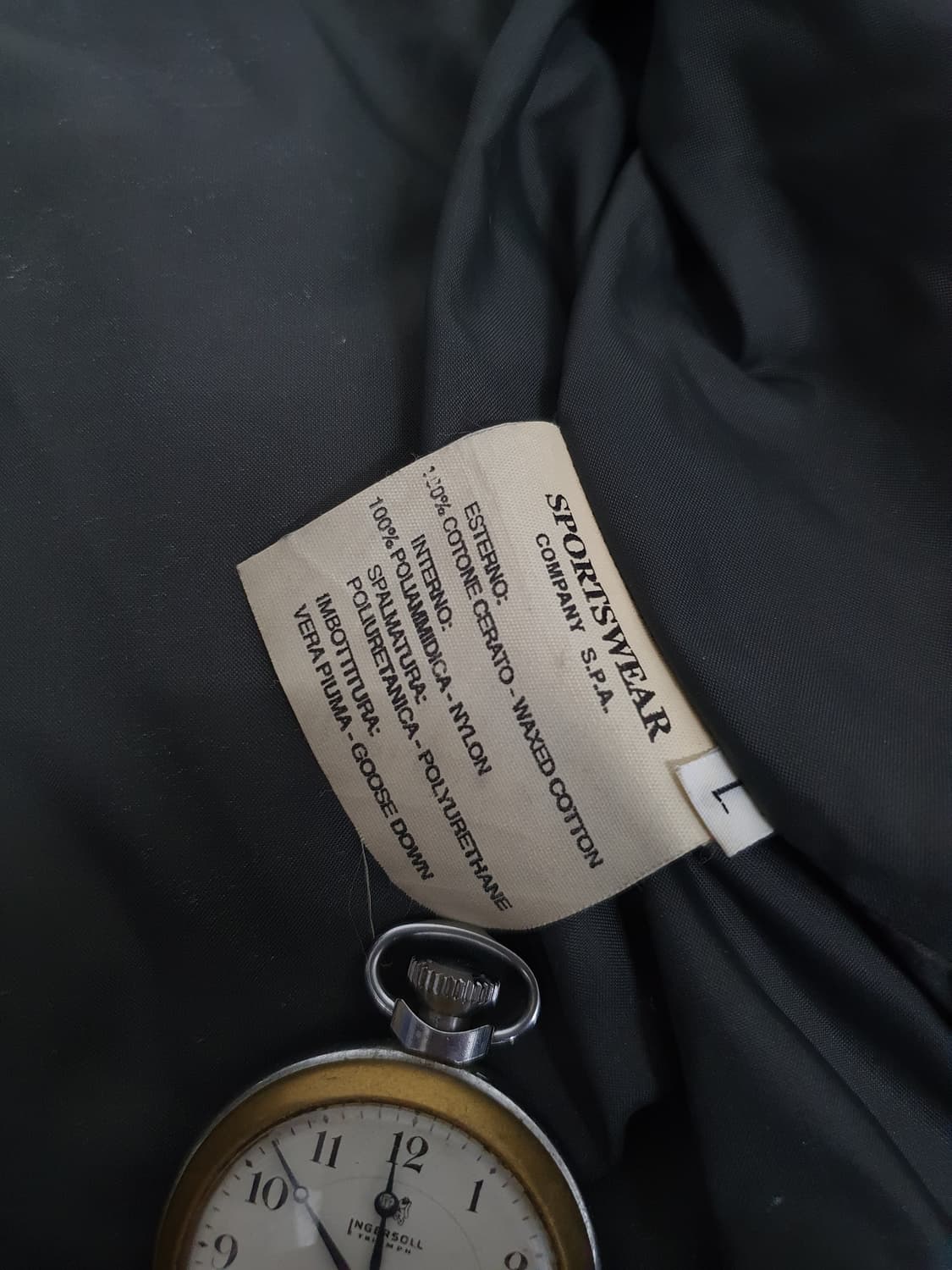 99AW 스톤 아일랜드 그린 엣지 왁스 코튼 구스 다운 패딩 상품이미지10