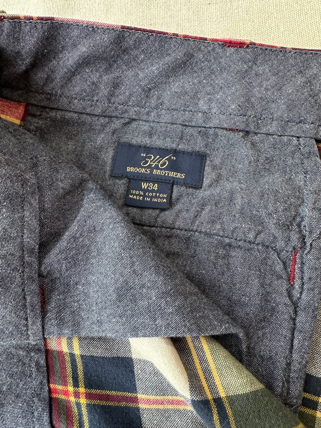 브룩스브라더스 마드라스풍 멀티 체크 쇼츠 34 상품이미지4