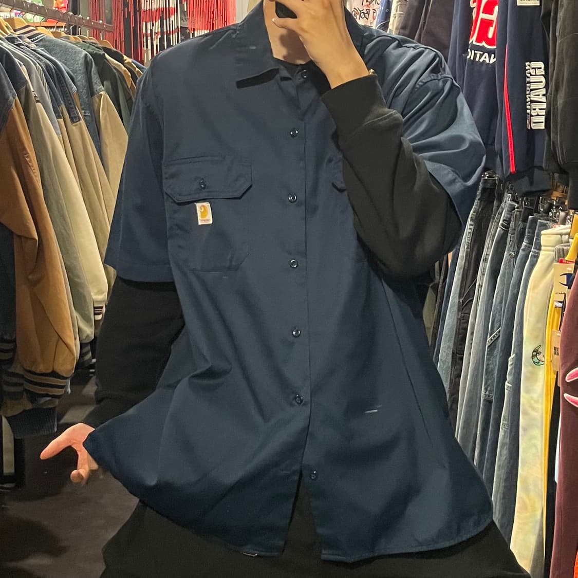 [IM] carhartt 칼하트 미드나잇블루 반팔셔츠 상품이미지3