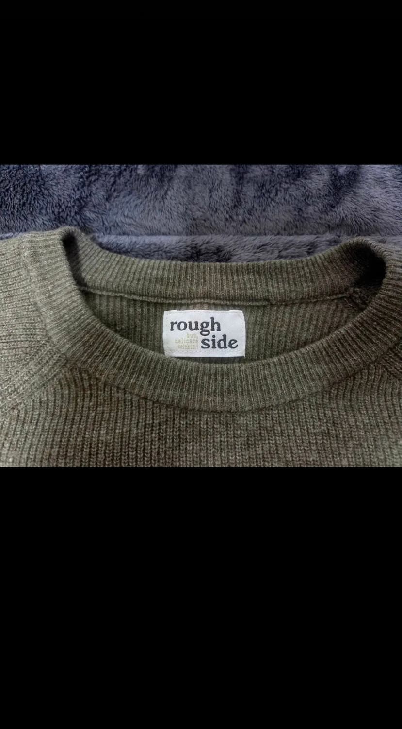 러프사이드 스트라이프 니트 올리브 1 상품이미지2