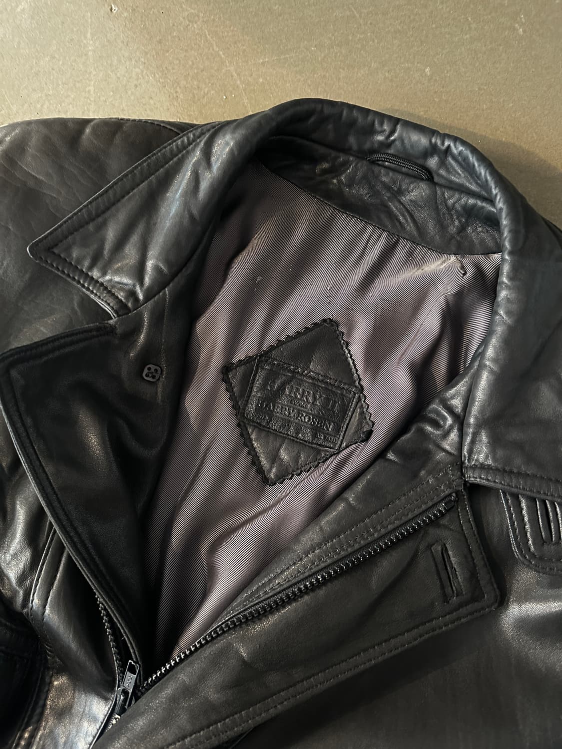 90s 클래식 램스킨 레더 블루종 자켓 상품이미지3