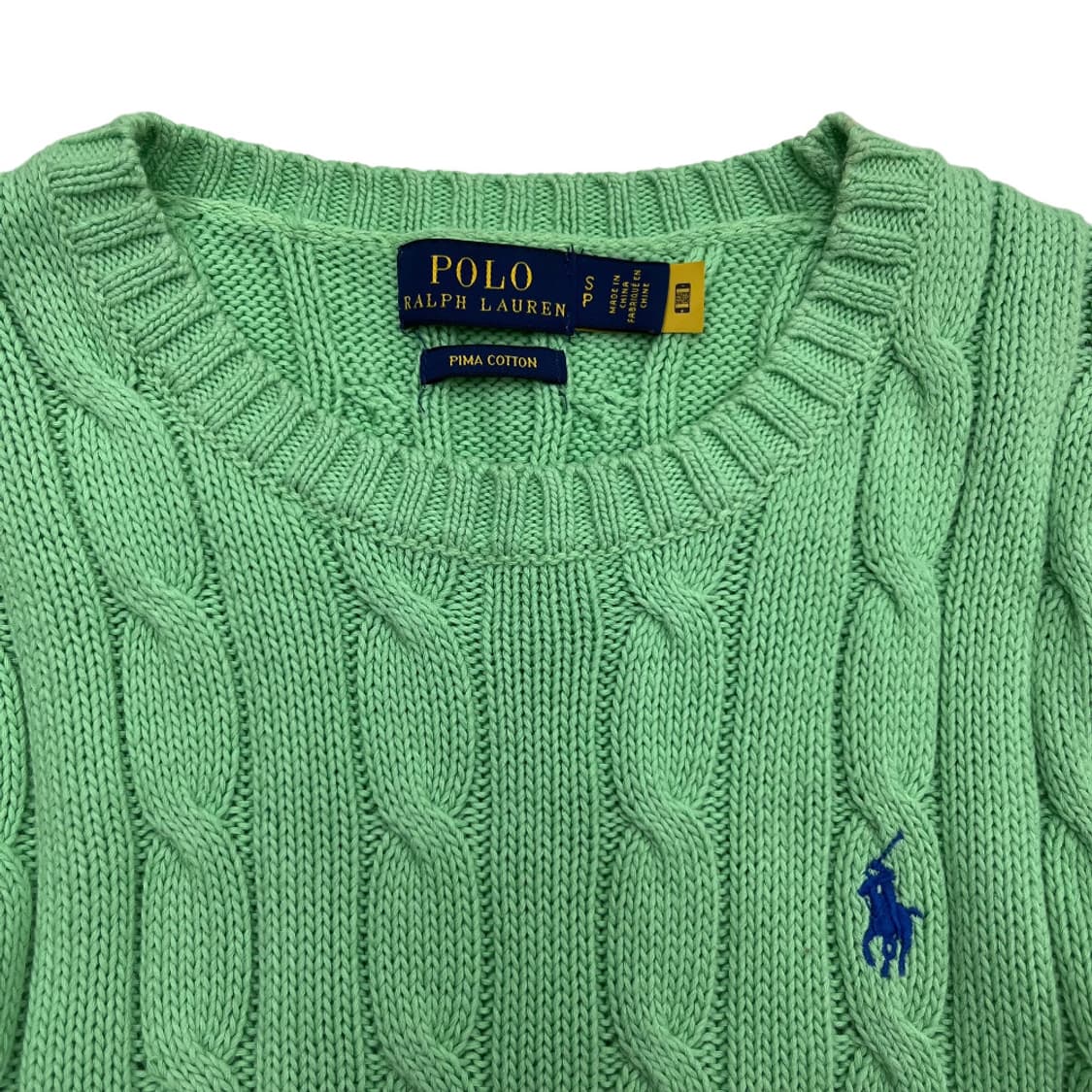 폴로 랄프로렌 블루포니 연두 꽈배기 반팔니트 S 상품이미지4