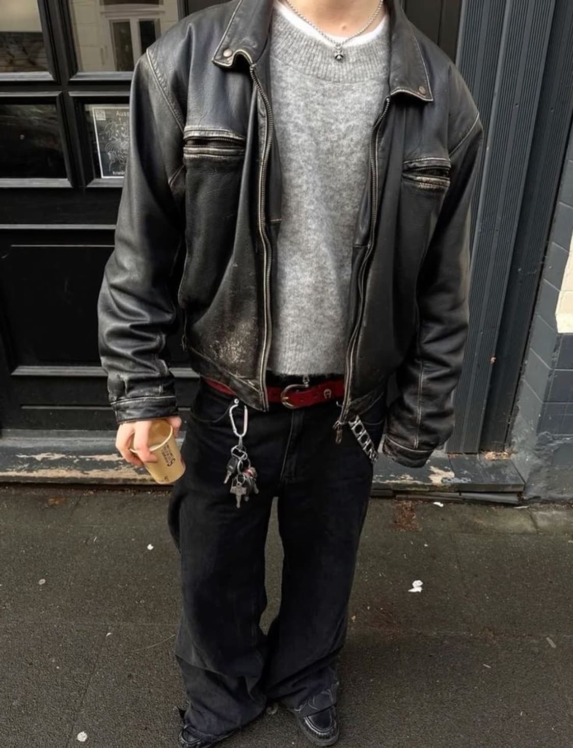 [L] 빈티지 양가죽 봄버 자켓 상품이미지6