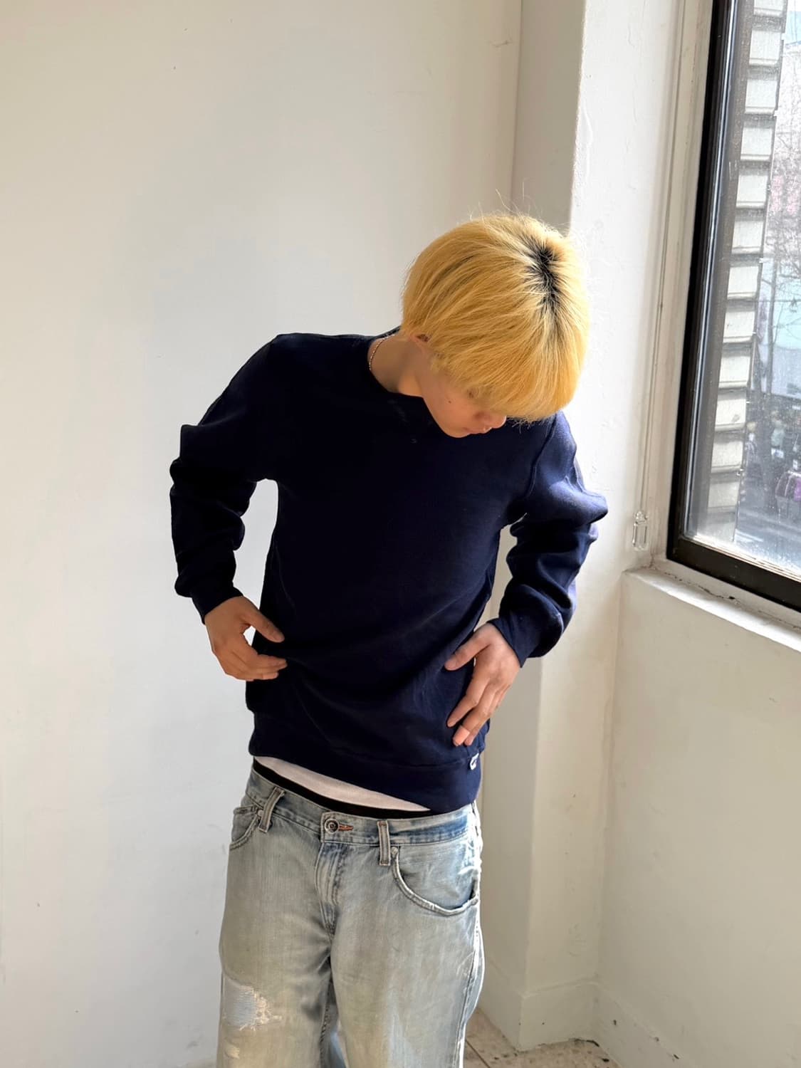 00's 러셀 맨투맨 네이비 블랭크 상품이미지2