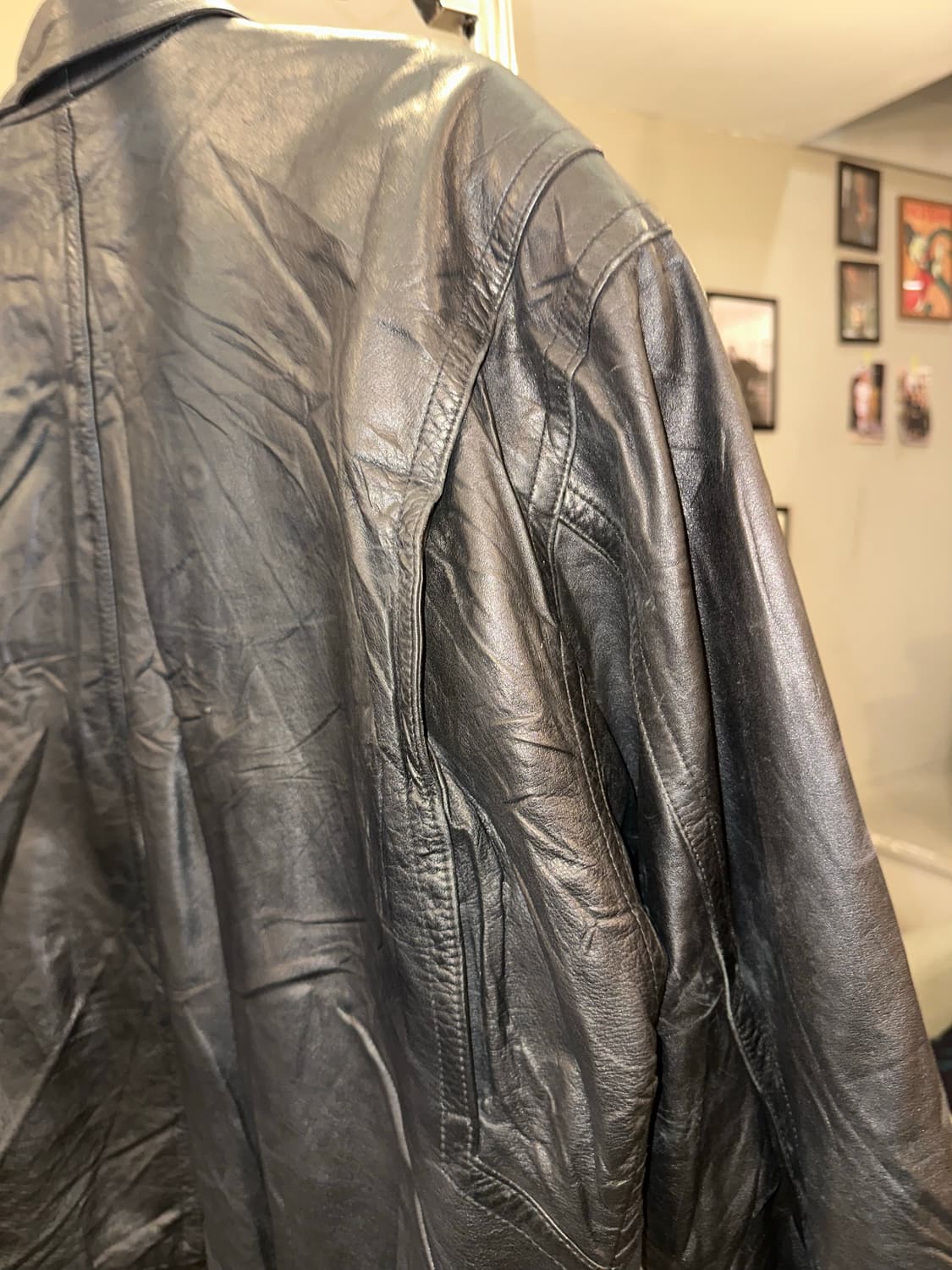 90’s Japanese cow-leather bomber jacket 상품이미지10