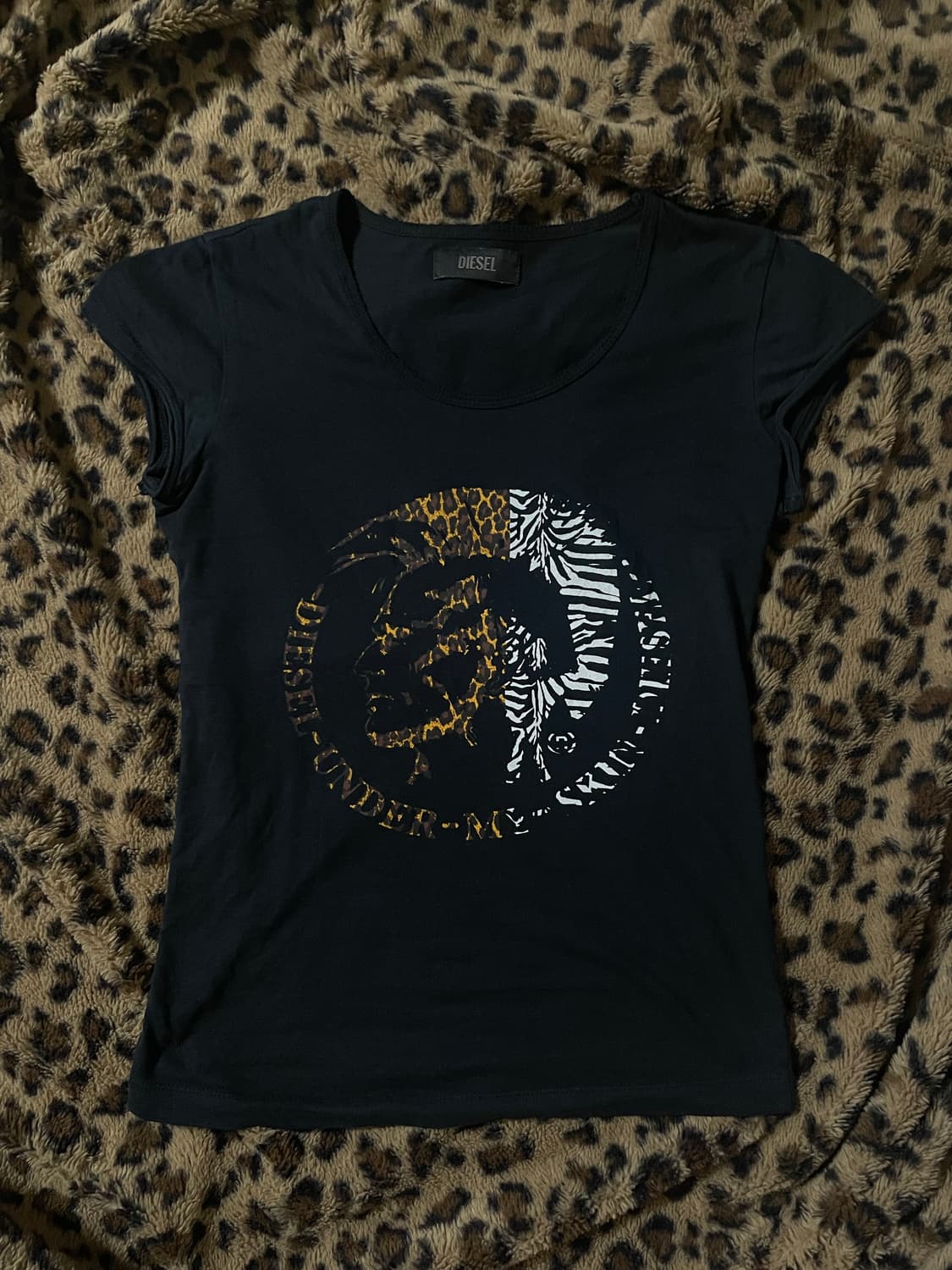 디젤 레오파드 지브라 반팔 상품이미지1