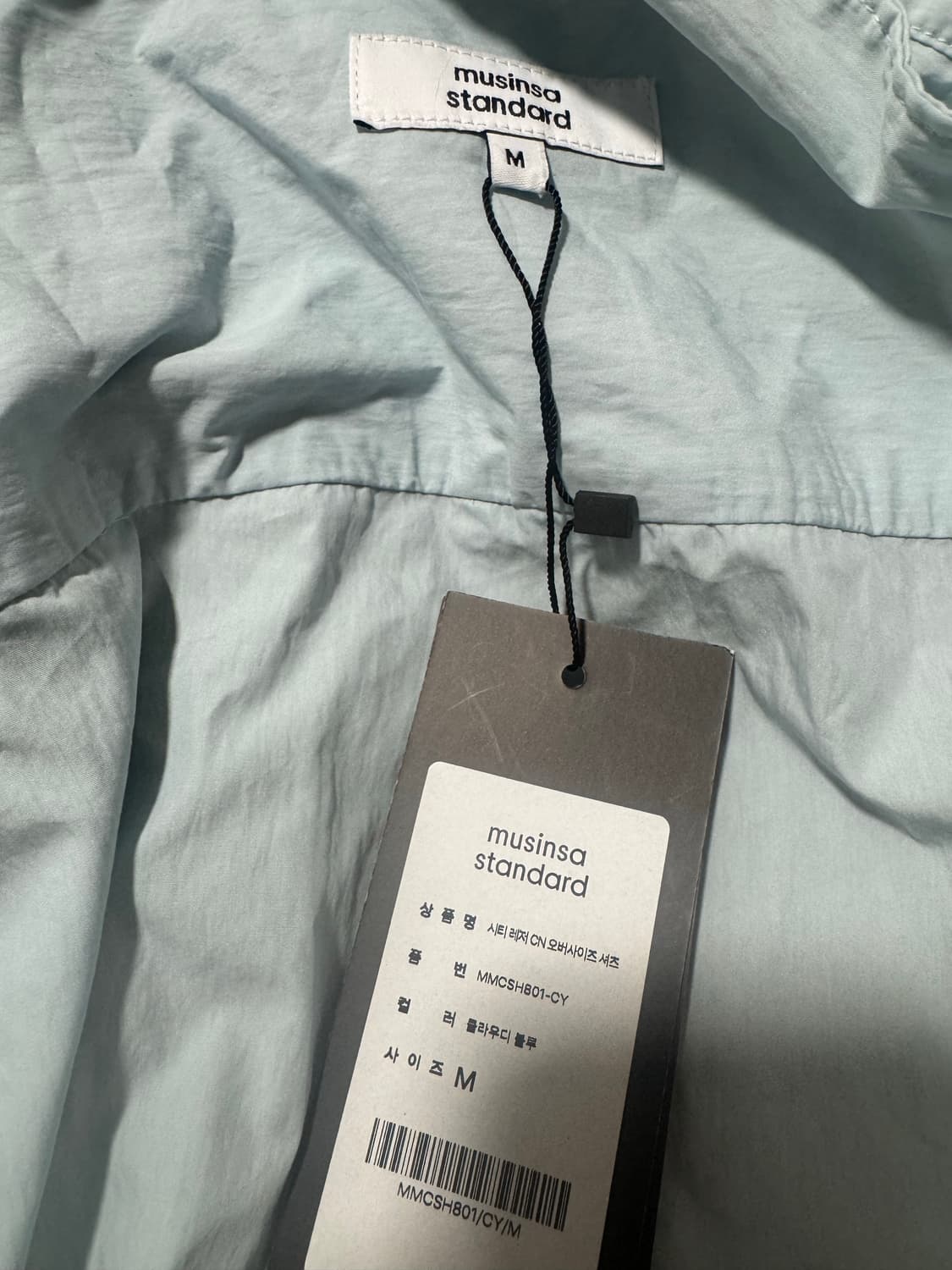 [M] 무신사 스탠다드 시티레저 CN 오버사이즈 셔츠 블루 상품이미지2