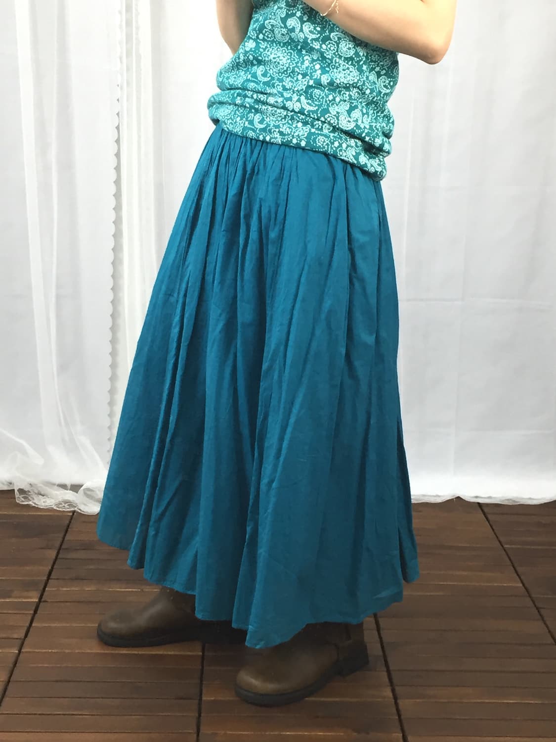 KUMIKYOKU Mori Girl Blue Skirt 상품이미지2
