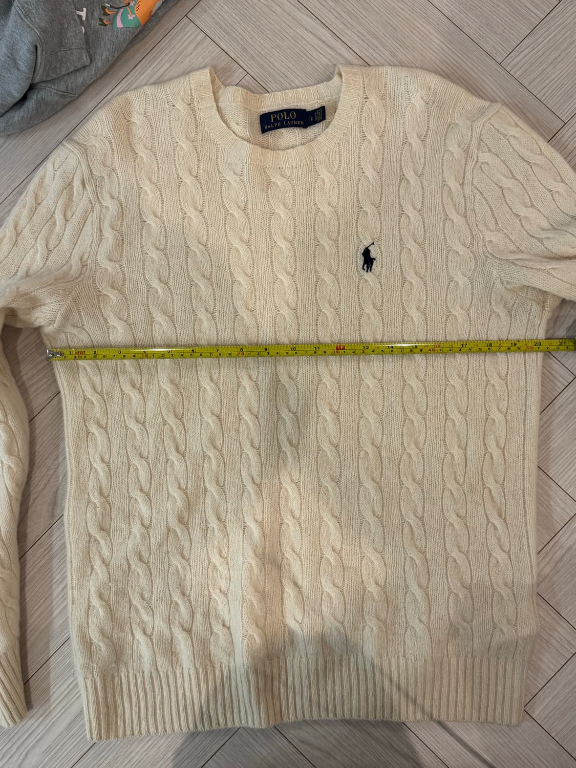 폴로 케이블니트 아이보리 라지 상품이미지6