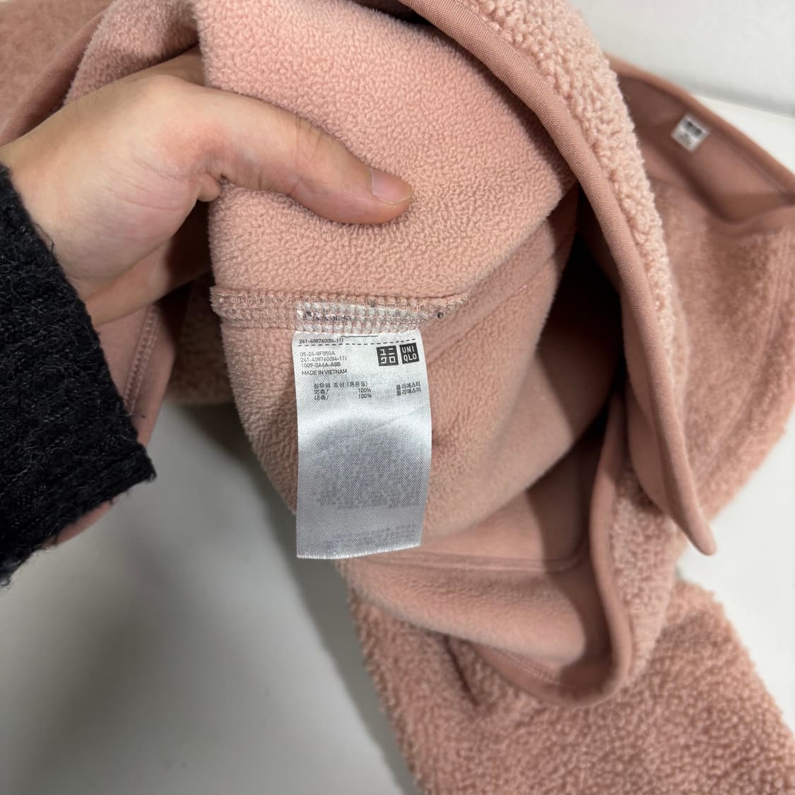 우먼XL 유니클로 파스텔핑크 오버핏 플리스자켓 상품이미지4