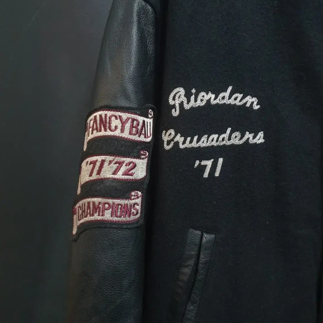 FANCY BALL 가죽배색 바시티 자켓 스타디움 점퍼 상품이미지3