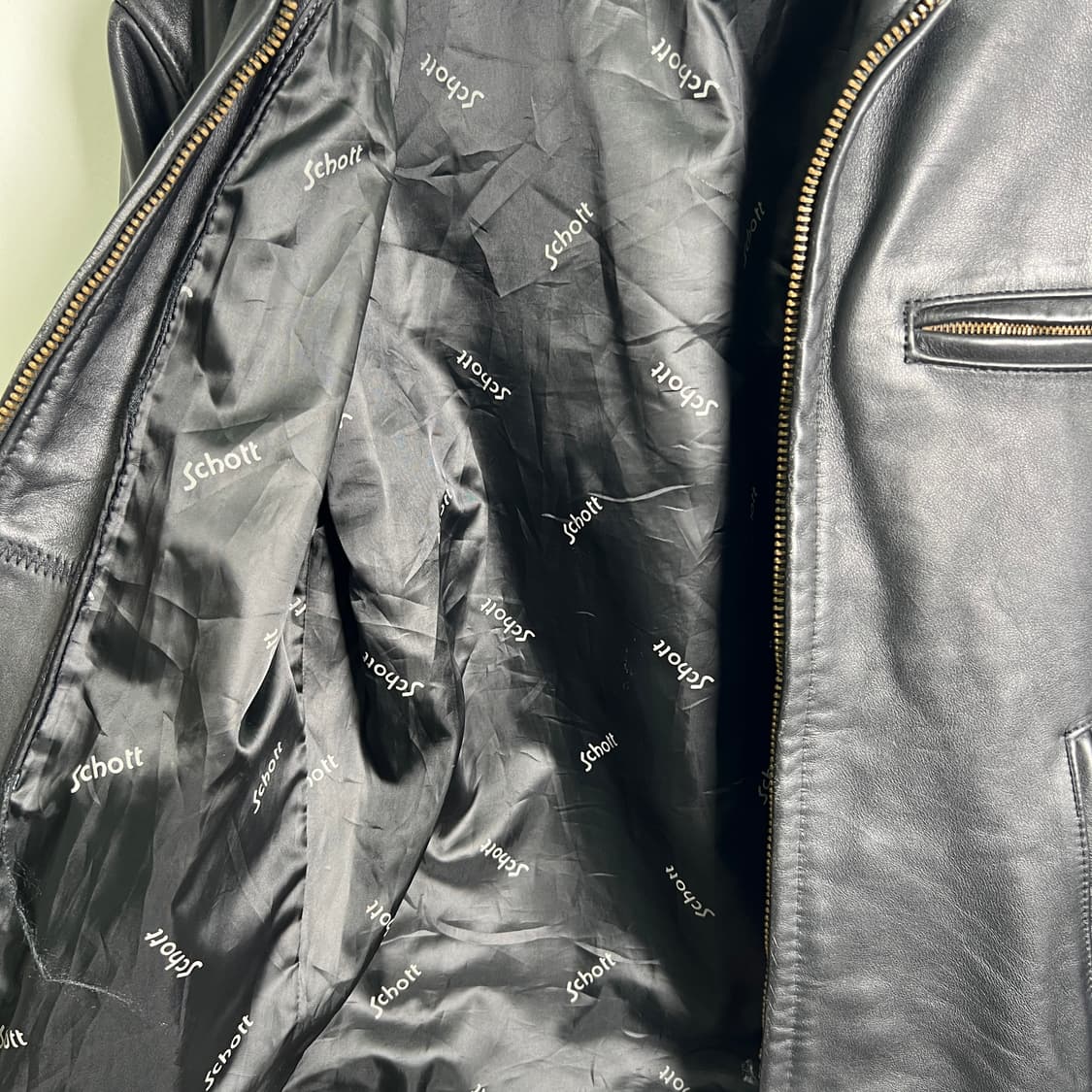 Schott 쇼트 블랙 AT 101 레더 자켓 34 상품이미지7