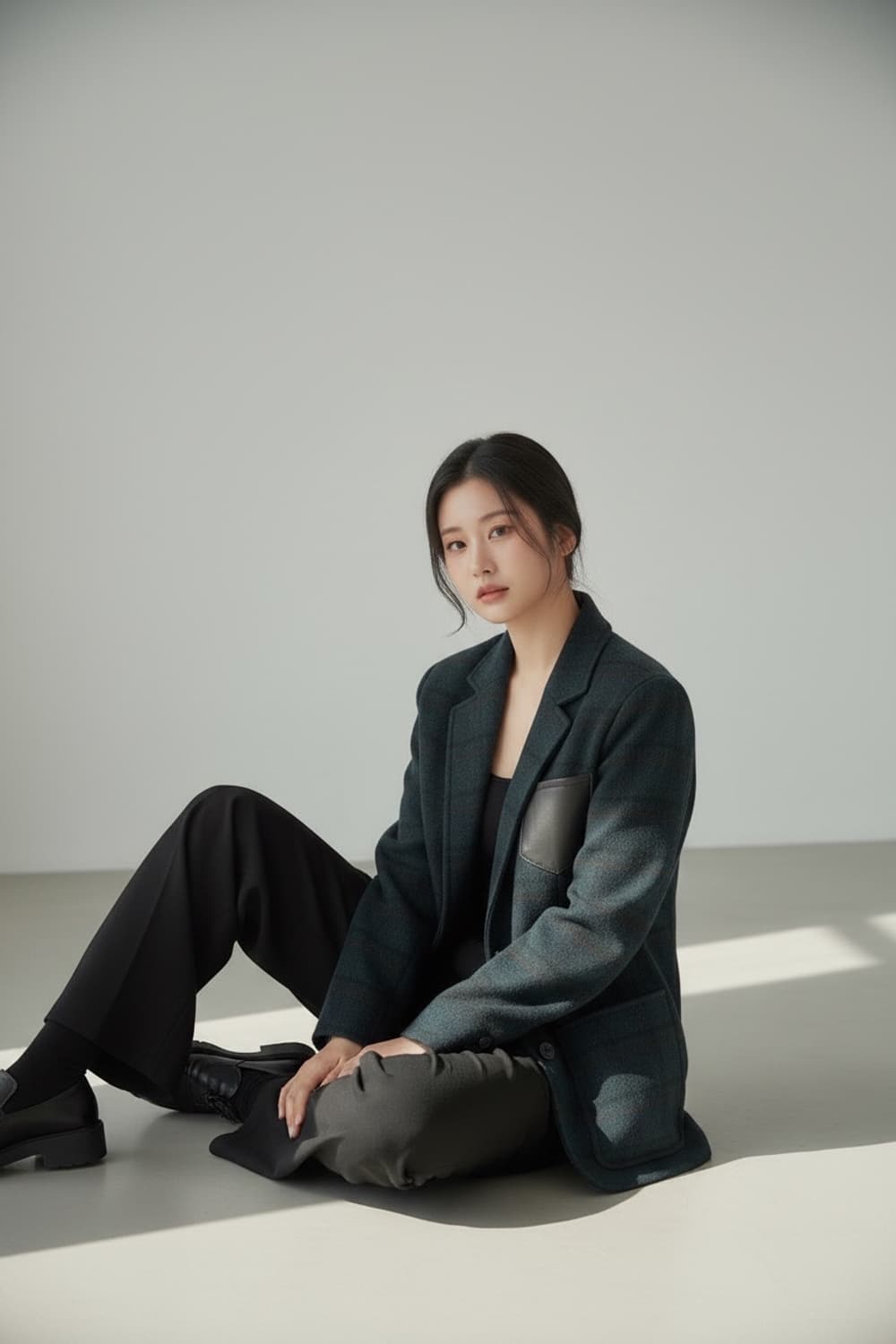 LANVIN 체크 패턴 울 자켓 EL 상품이미지1