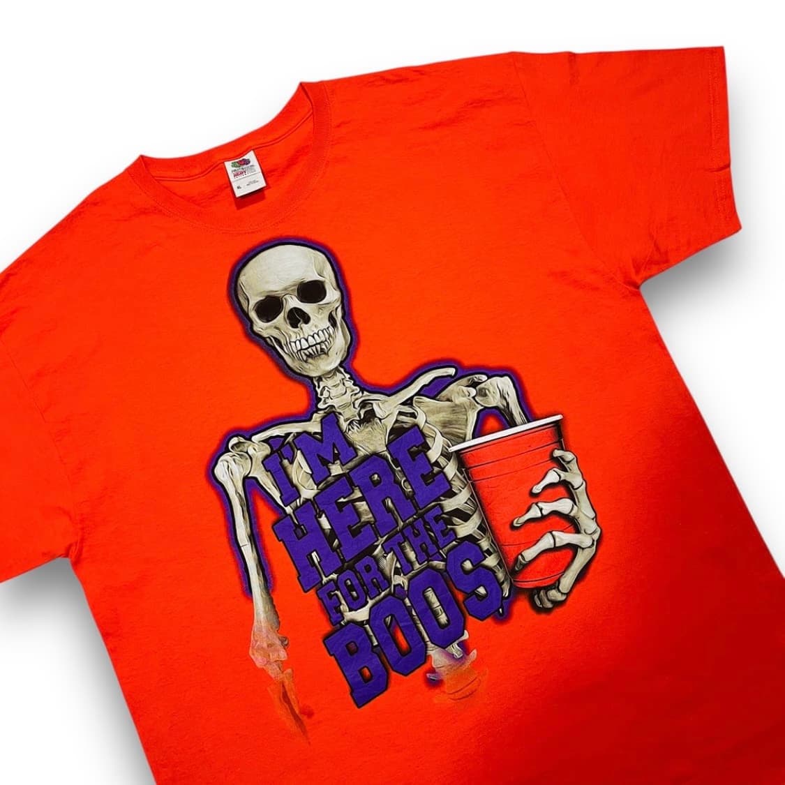 BooS 스켈레톤 쥬스 아트 오렌지 빈티지 티셔츠 상품이미지2