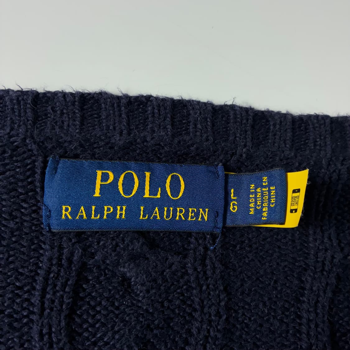 Polo  폴로 랄프로렌 신형 자수 코튼 네이비 꽈배기 니트  상품이미지4