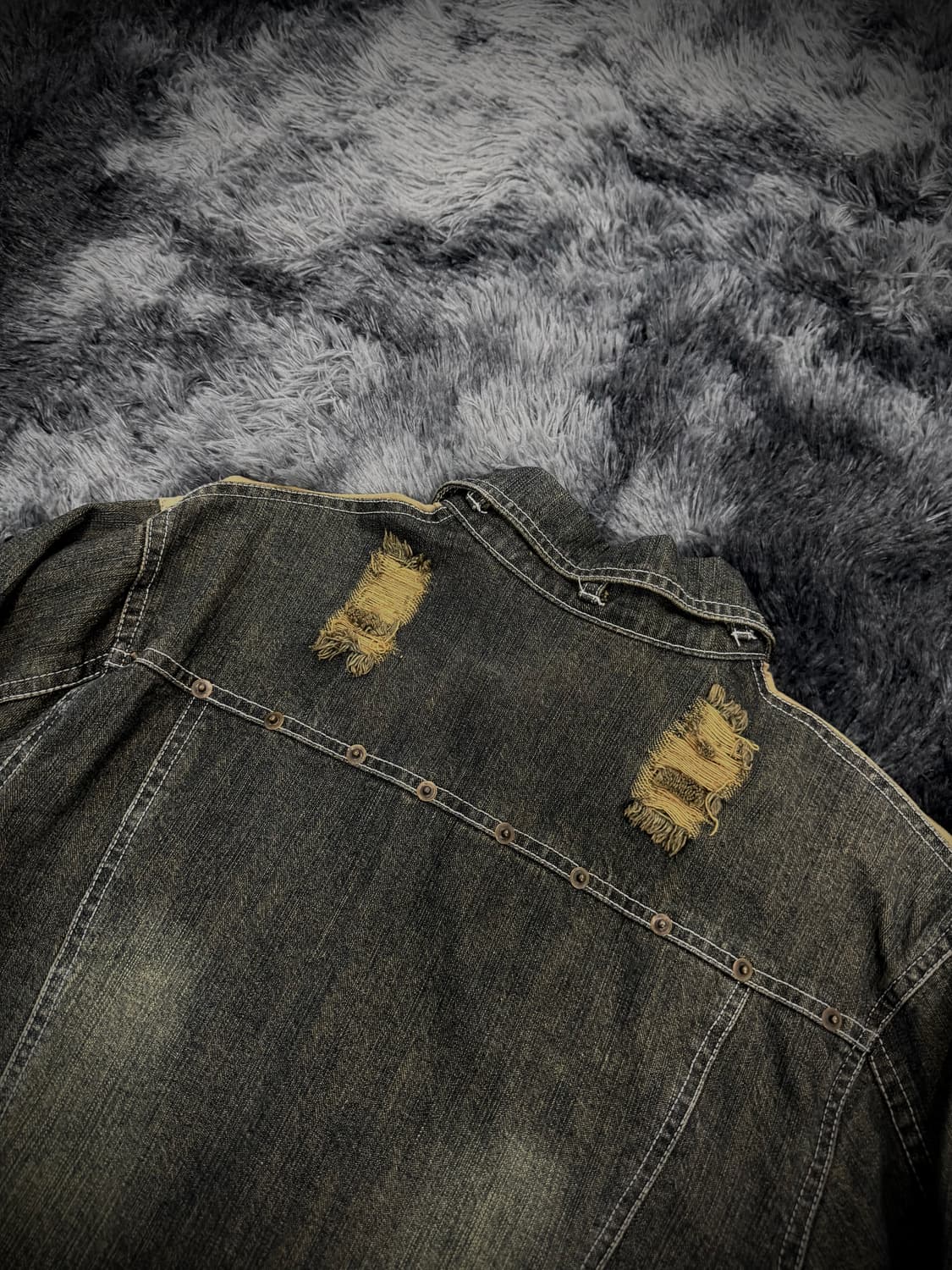 중청 그런지 디스트로이드 데님 자켓 상품이미지7