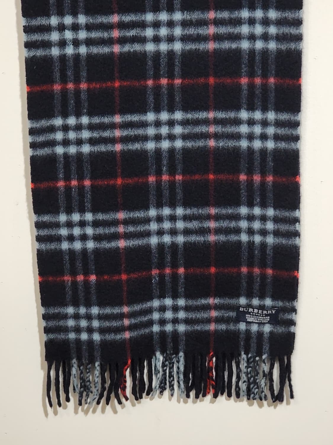 (정품) 버버리 캐시미어 목도리 네이비 체크 머플러  상품이미지3