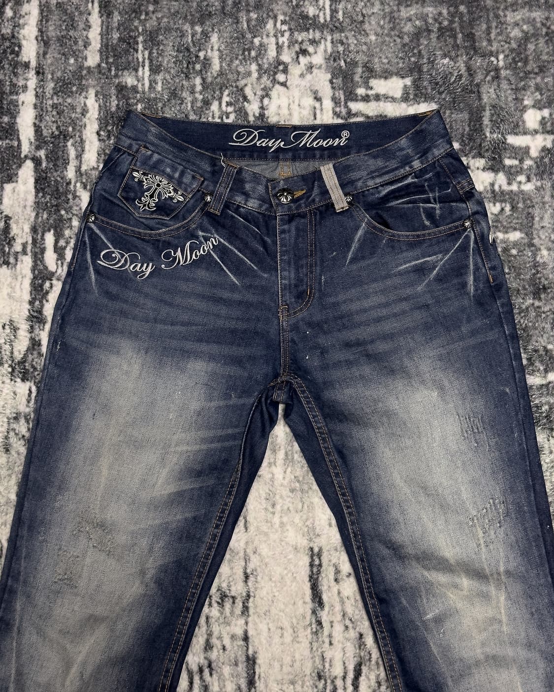 {Day Moon} Wing Cross Embroidery Jeans   상품이미지5