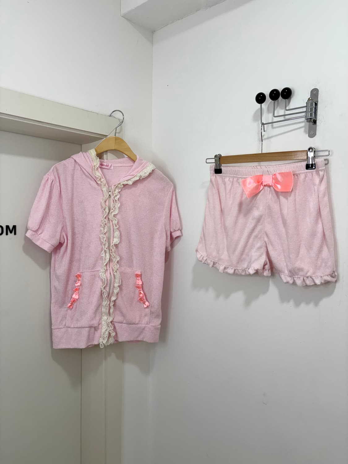 Sugar doll 히메갸루 슈가돌 토끼 리본 반팔 후드집업 세트 셋업 상품이미지2