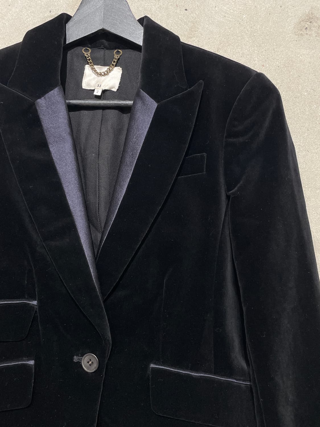 3.1 필립림 블랙 클래식 벨벳 크롭 자켓 상품이미지3