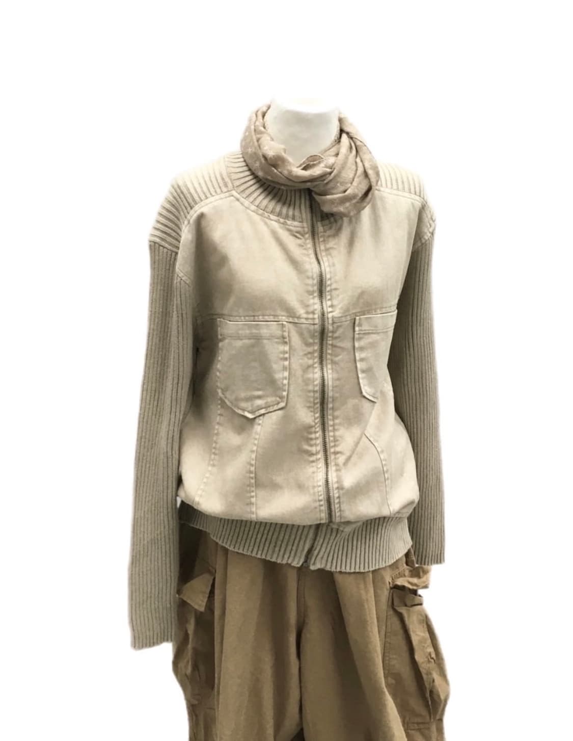 JPN 빈티지 니트 집업 상품이미지1