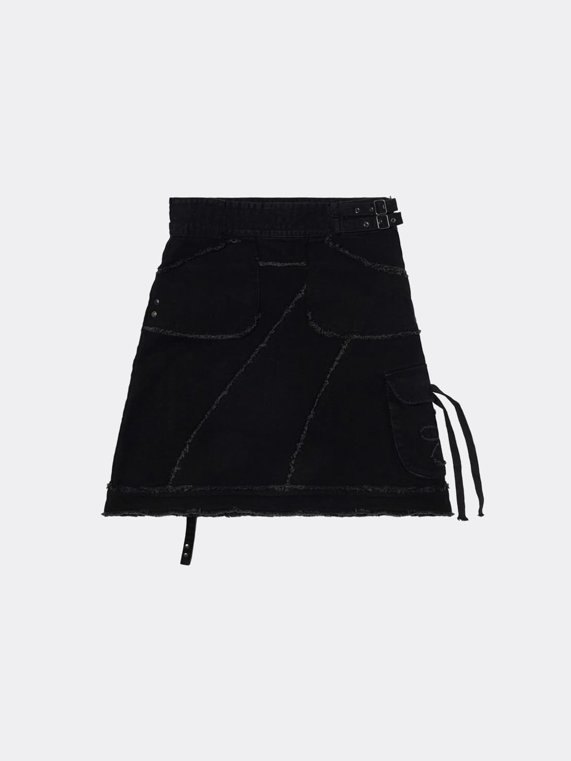 FLOWER POCKET SKIRT-BLACK 상품이미지1