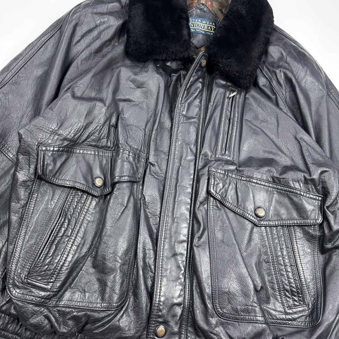 VTG 빈티지 소가죽 블루종 자켓 XL 상품이미지4